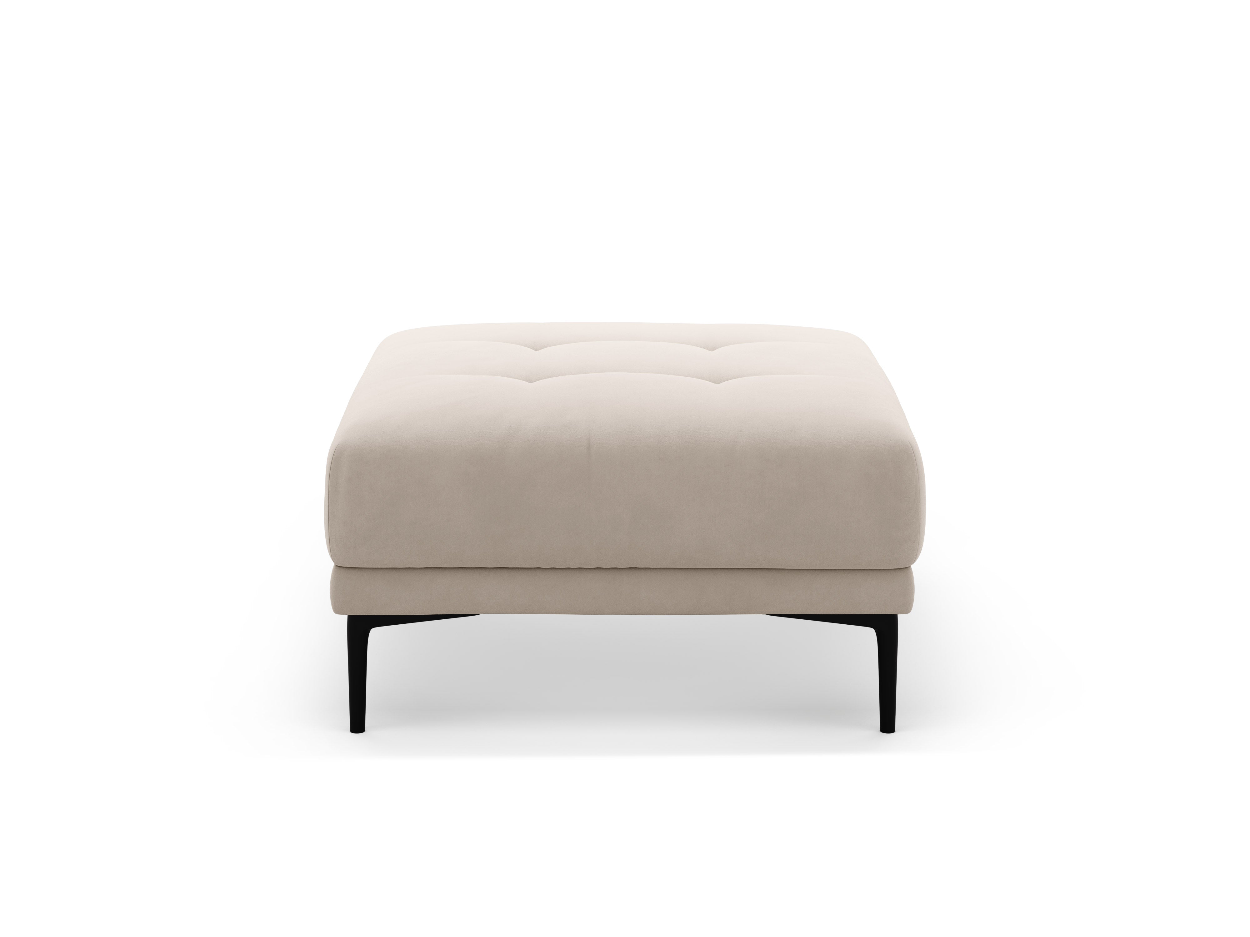 Vierkante fluwelen poef BEMY beige