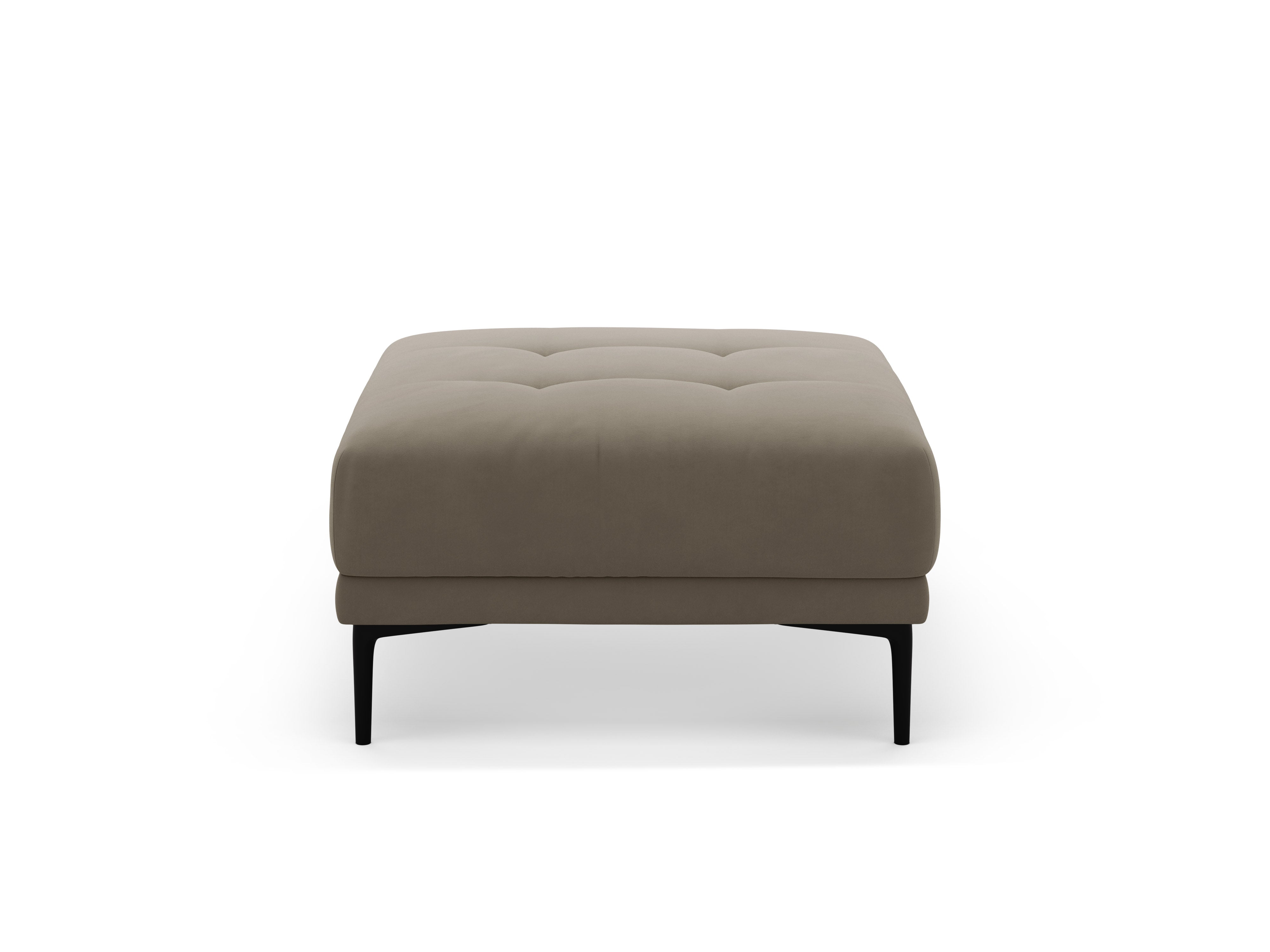 Quadratischer Samtpouf BEMY grau-braun