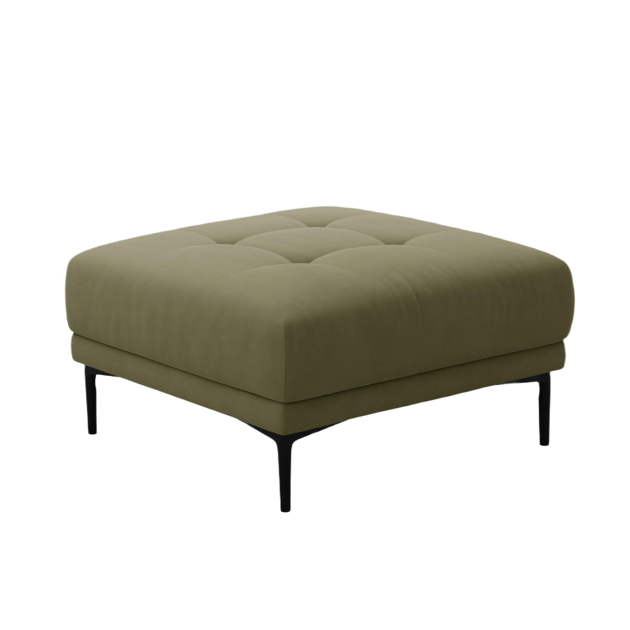 Green Velvet Square Pouf BEMY