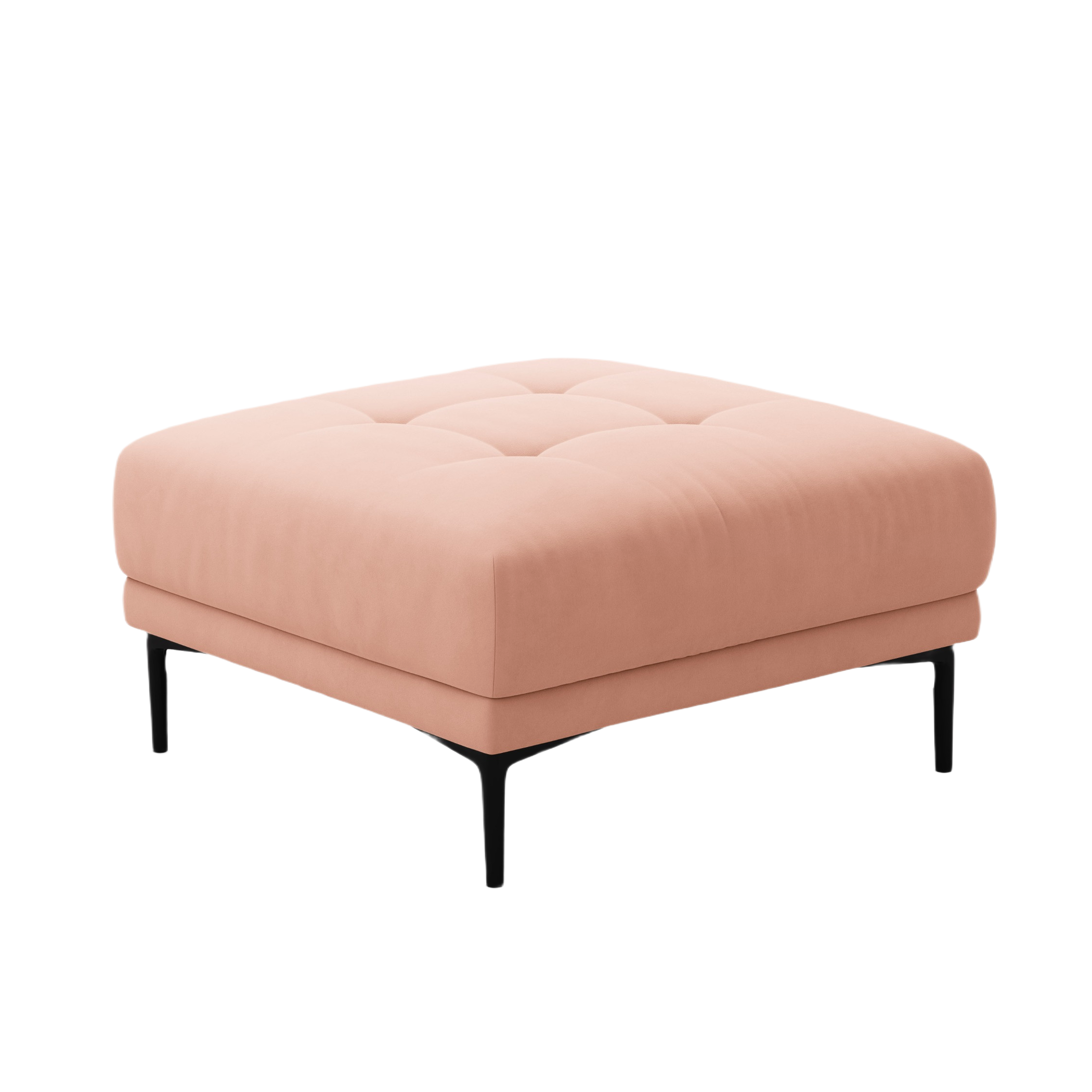 Quadratischer Samtpouf BEMY rosa