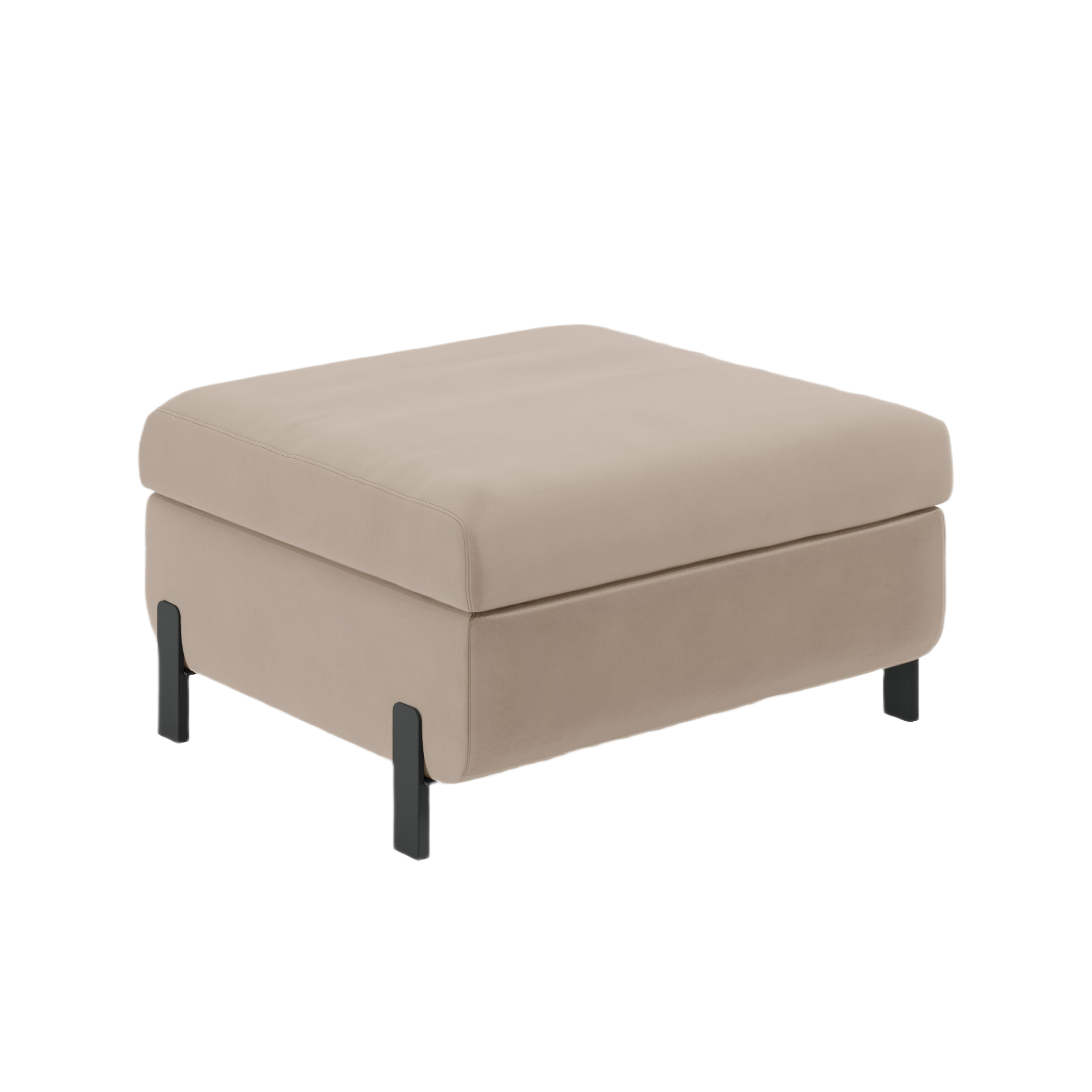 Velvet pouf with storage GLORIA beige