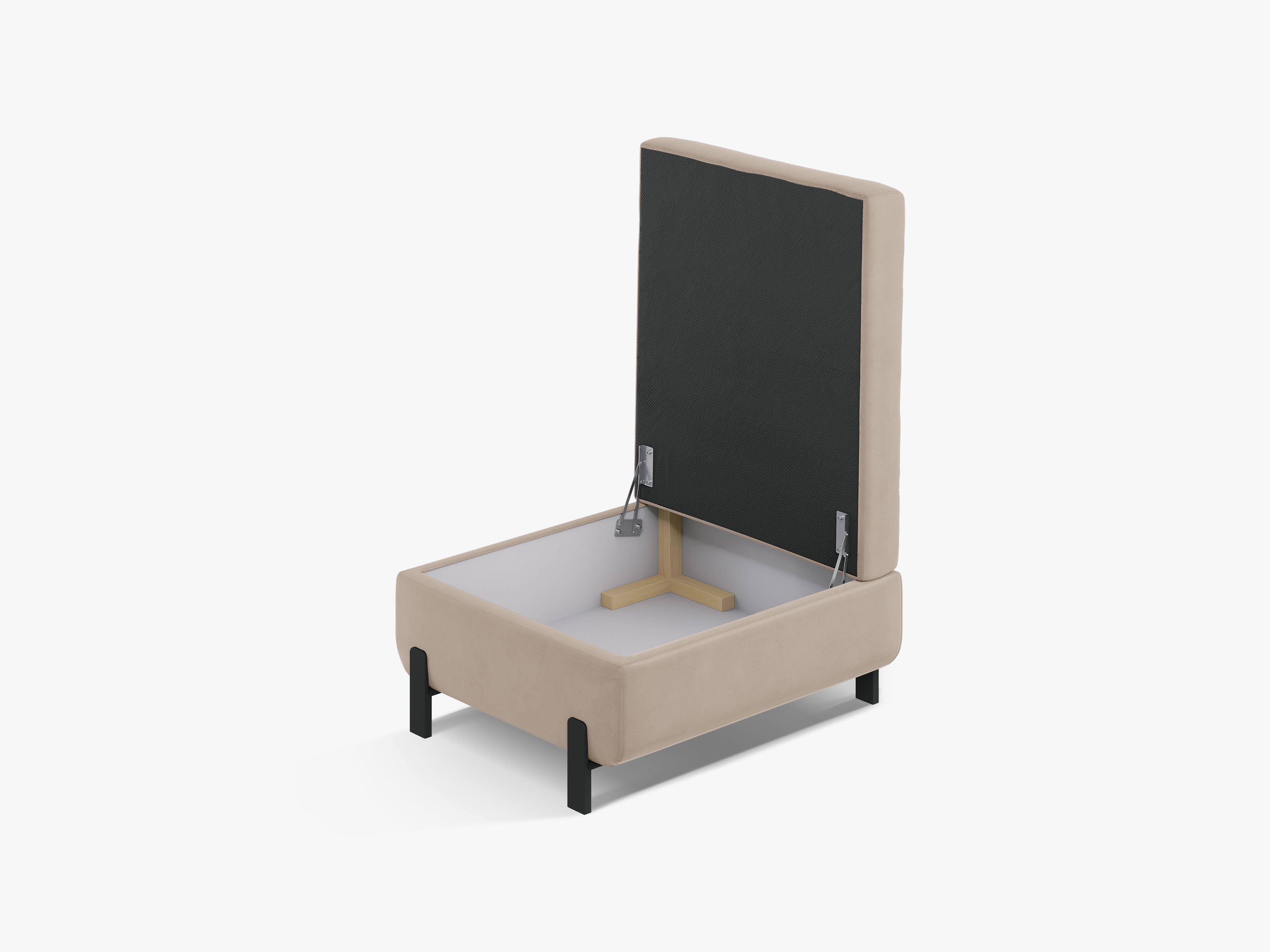 Velvet pouf with storage GLORIA beige