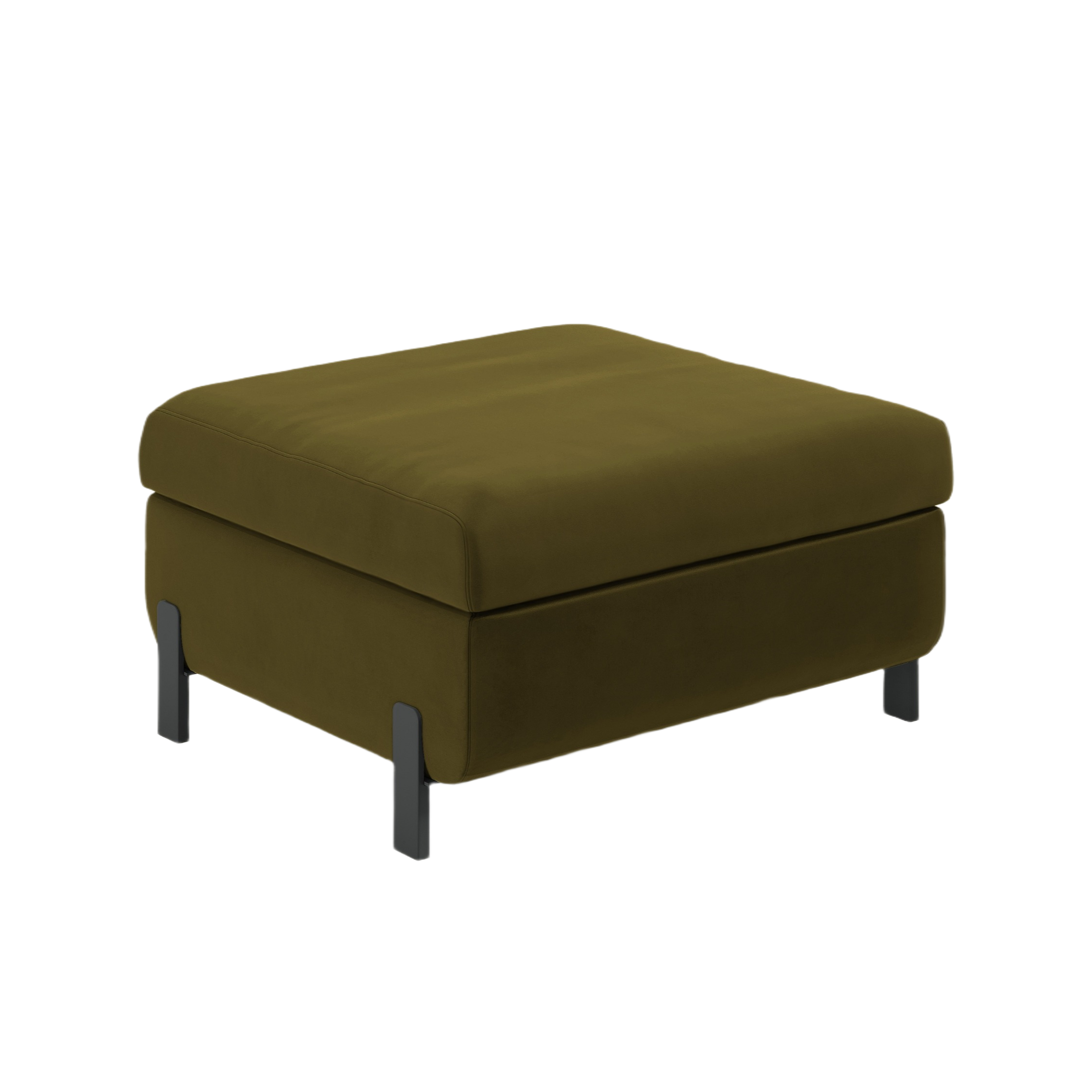 Velvet pouf with storage GLORIA green