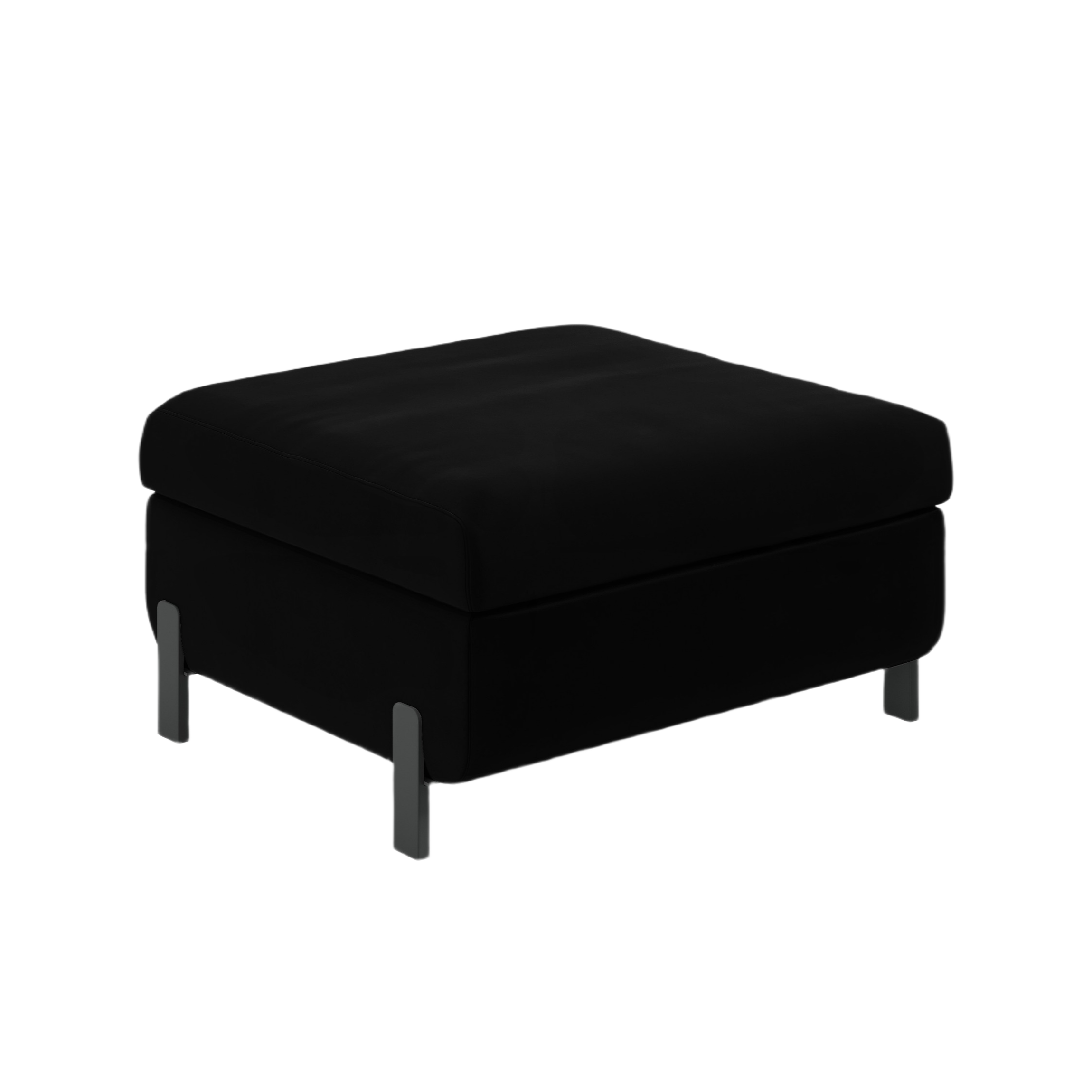 Black velvet pouf with storage GLORIA