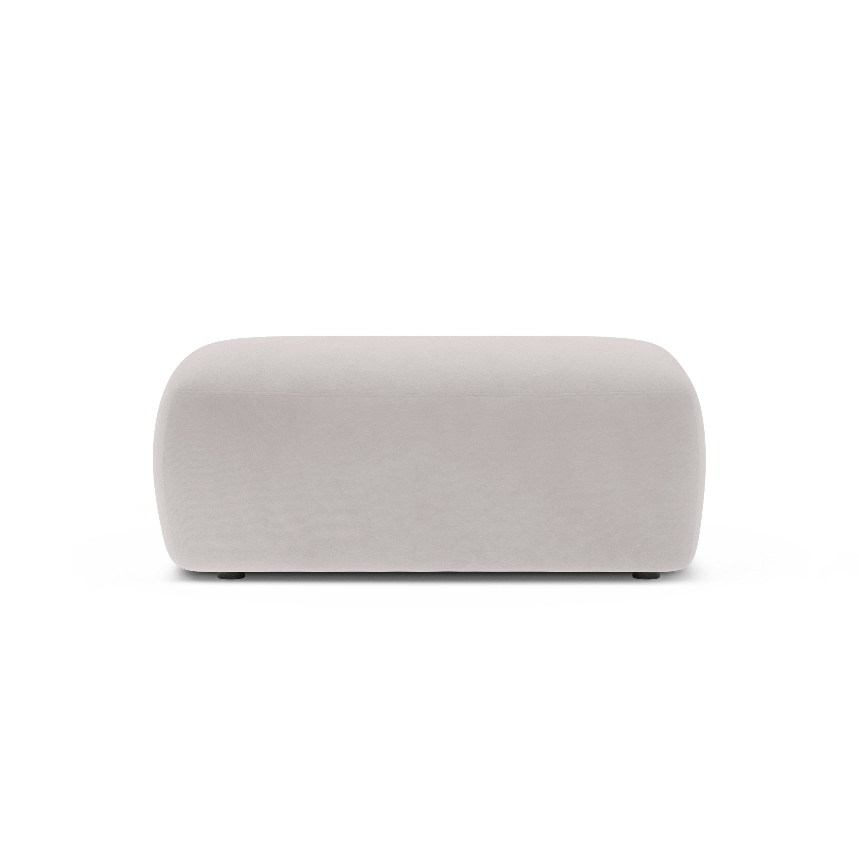 Rectangular Velvet Pouf KATE Light Gray