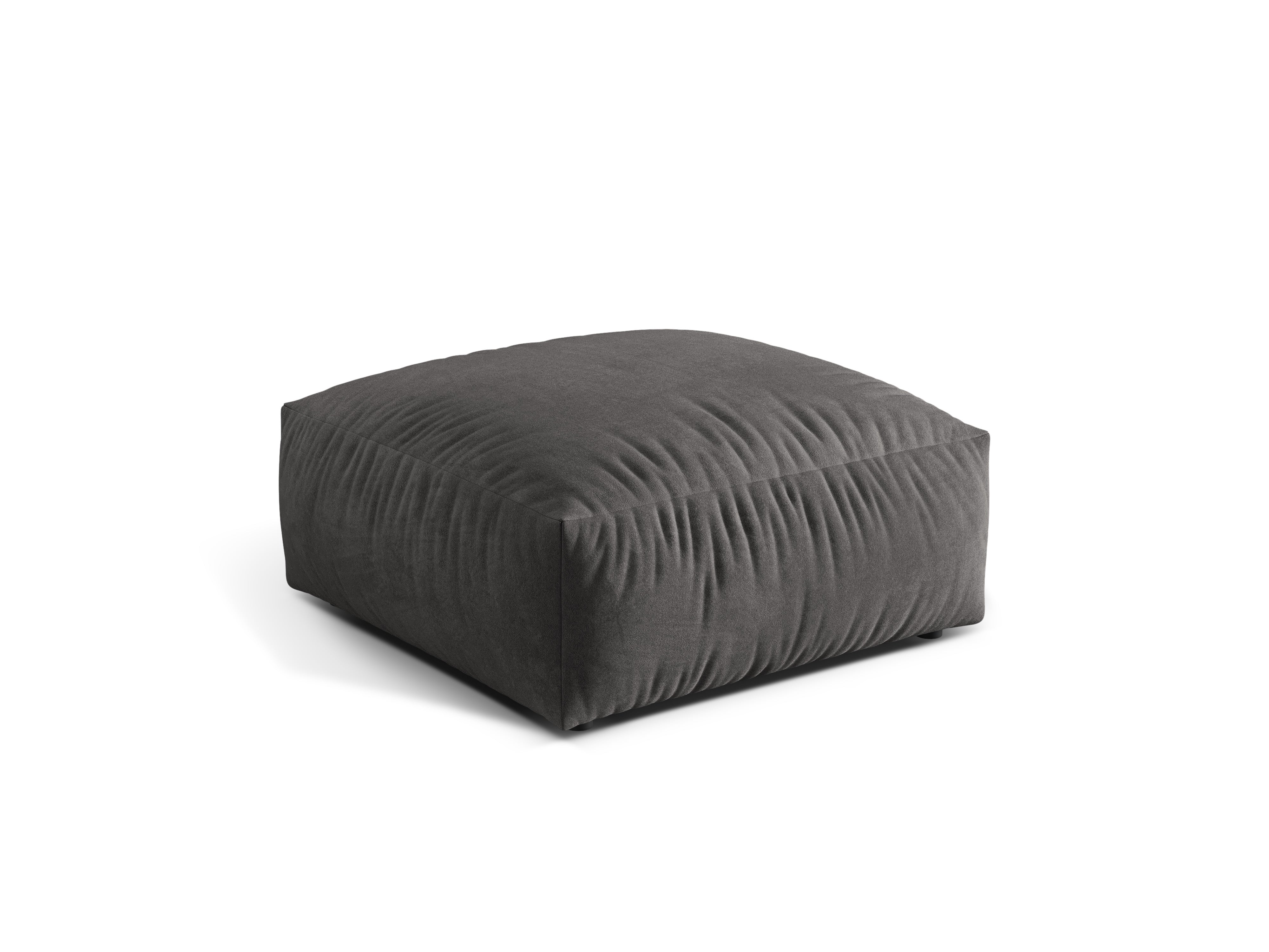 Martina Grey Velvet Pouf