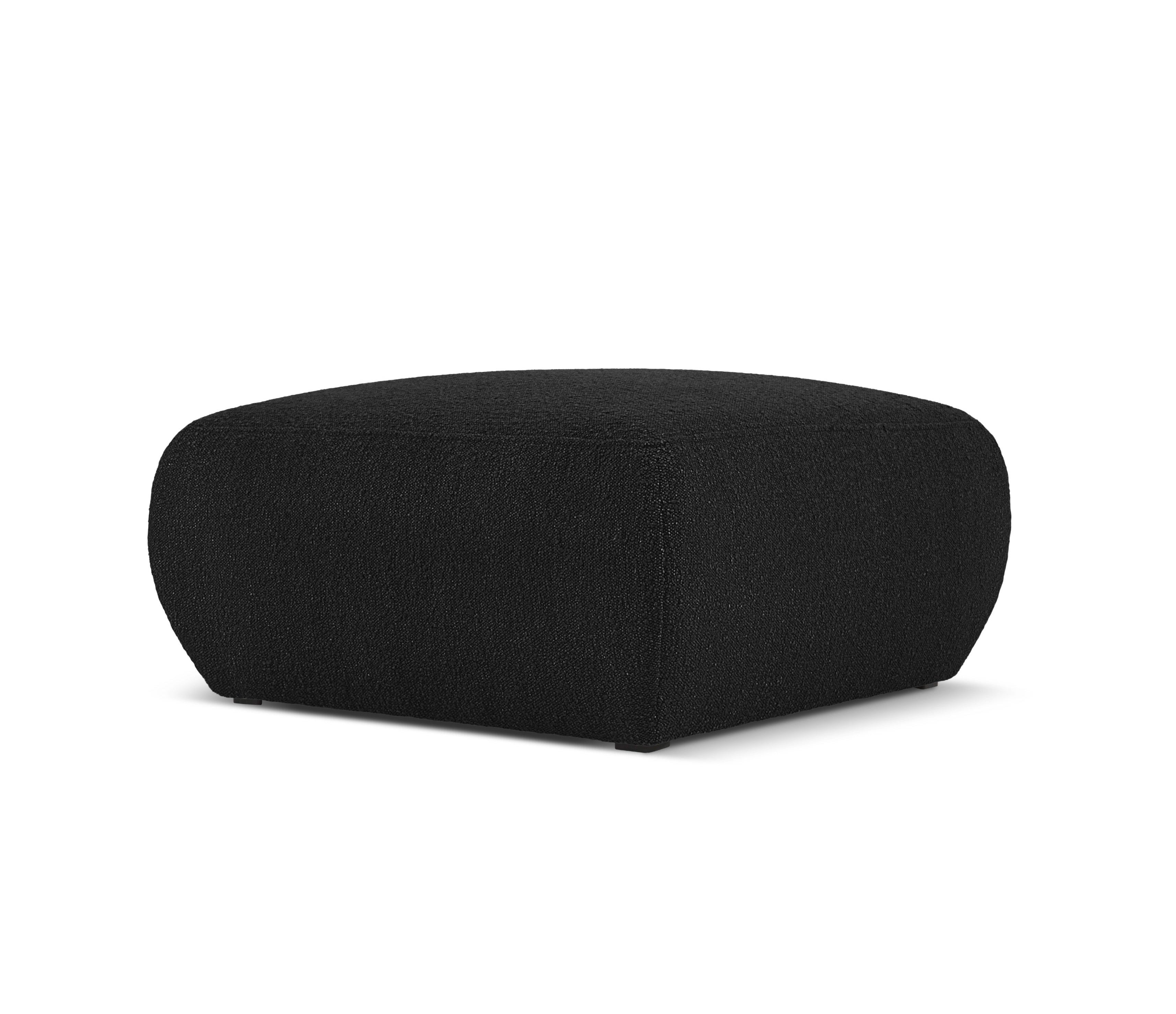 Puf w tkaninie boucle MOLINO czarny Micadoni 75 cm Eye on Design