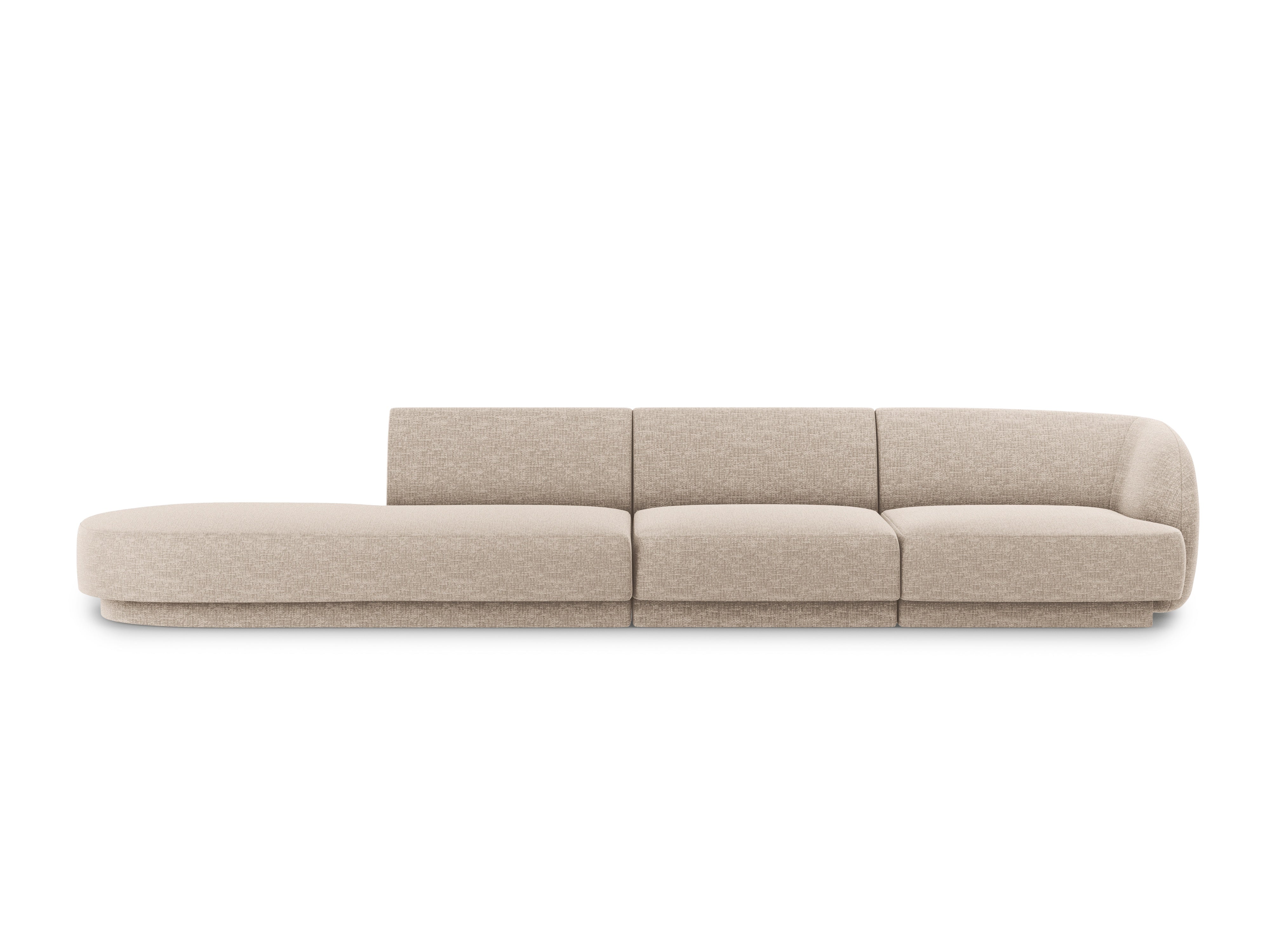 Sofa open linkerzijde 4-persoons open MILEY beige chenille