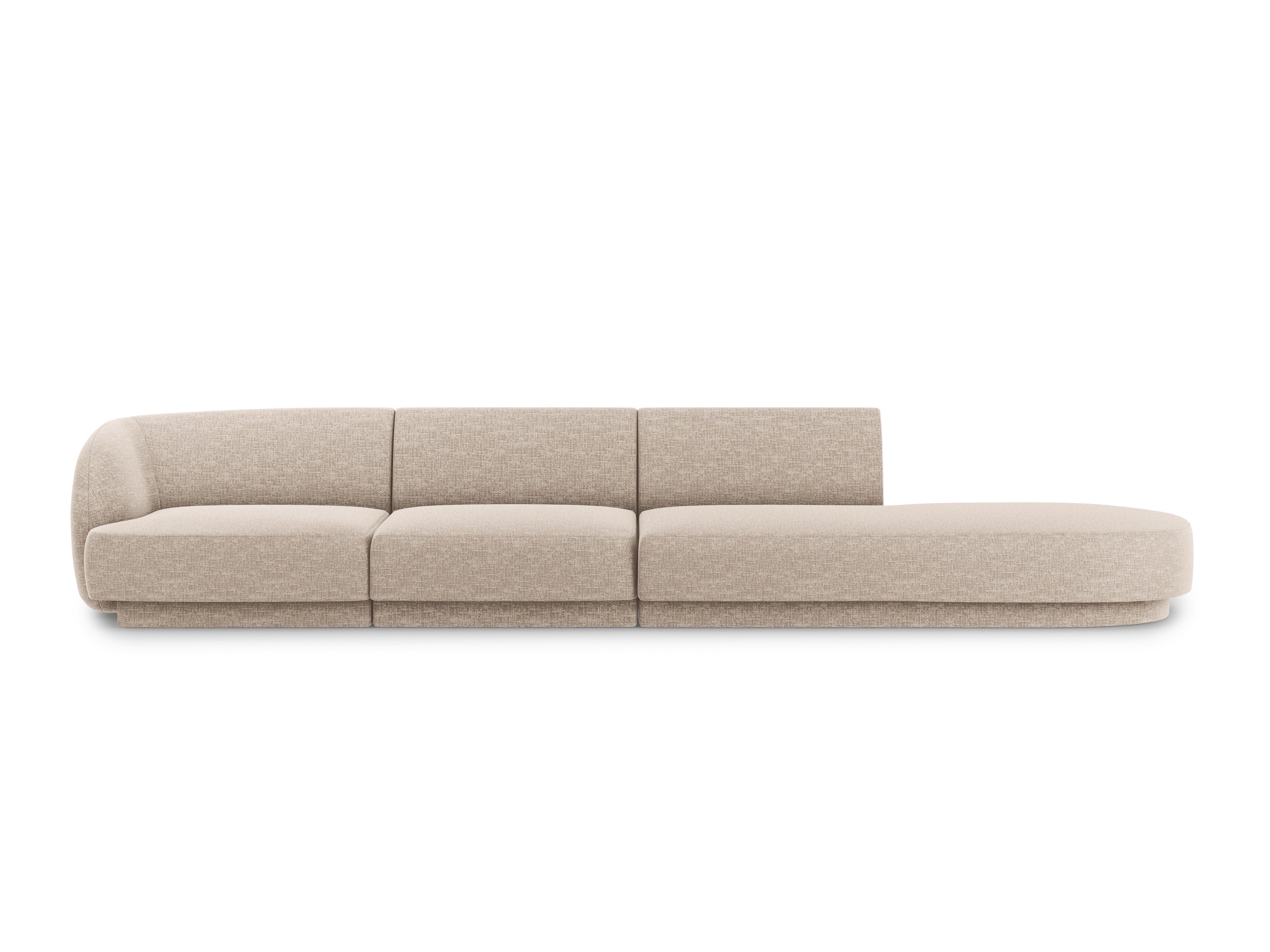 Sofa offene rechtsseitige 4-sitzige offene MILEY beige Chenille
