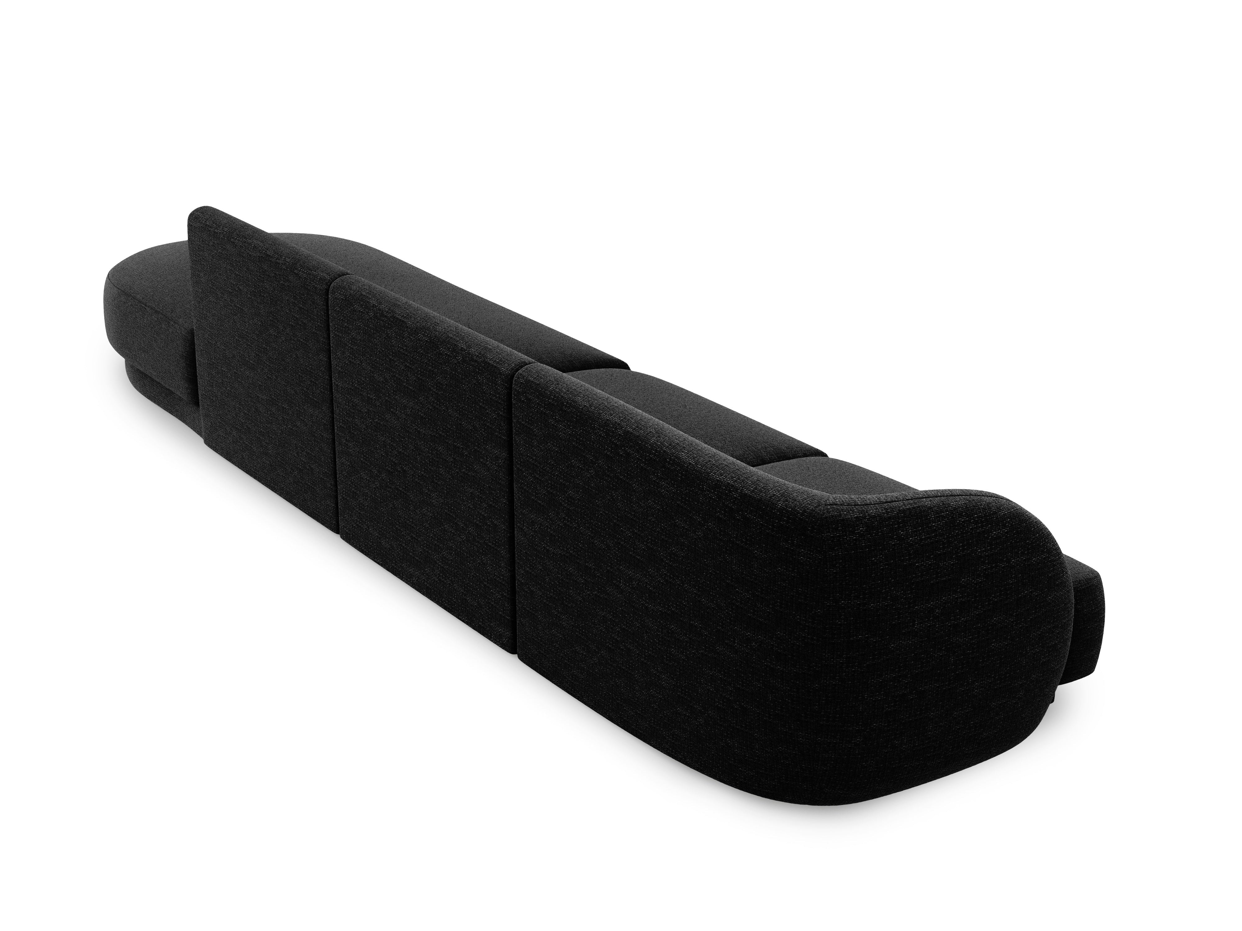 Sofa offene rechtsseitige 4-sitzige offene MILEY schwarz Chenille