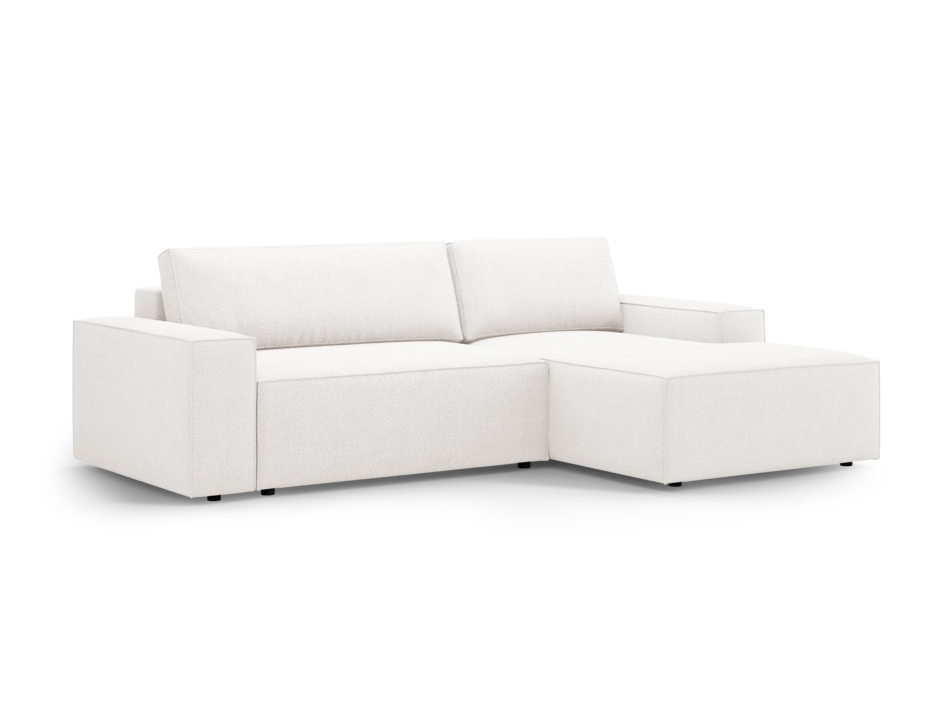 Right-facing corner sofa bed JODIE white boucle