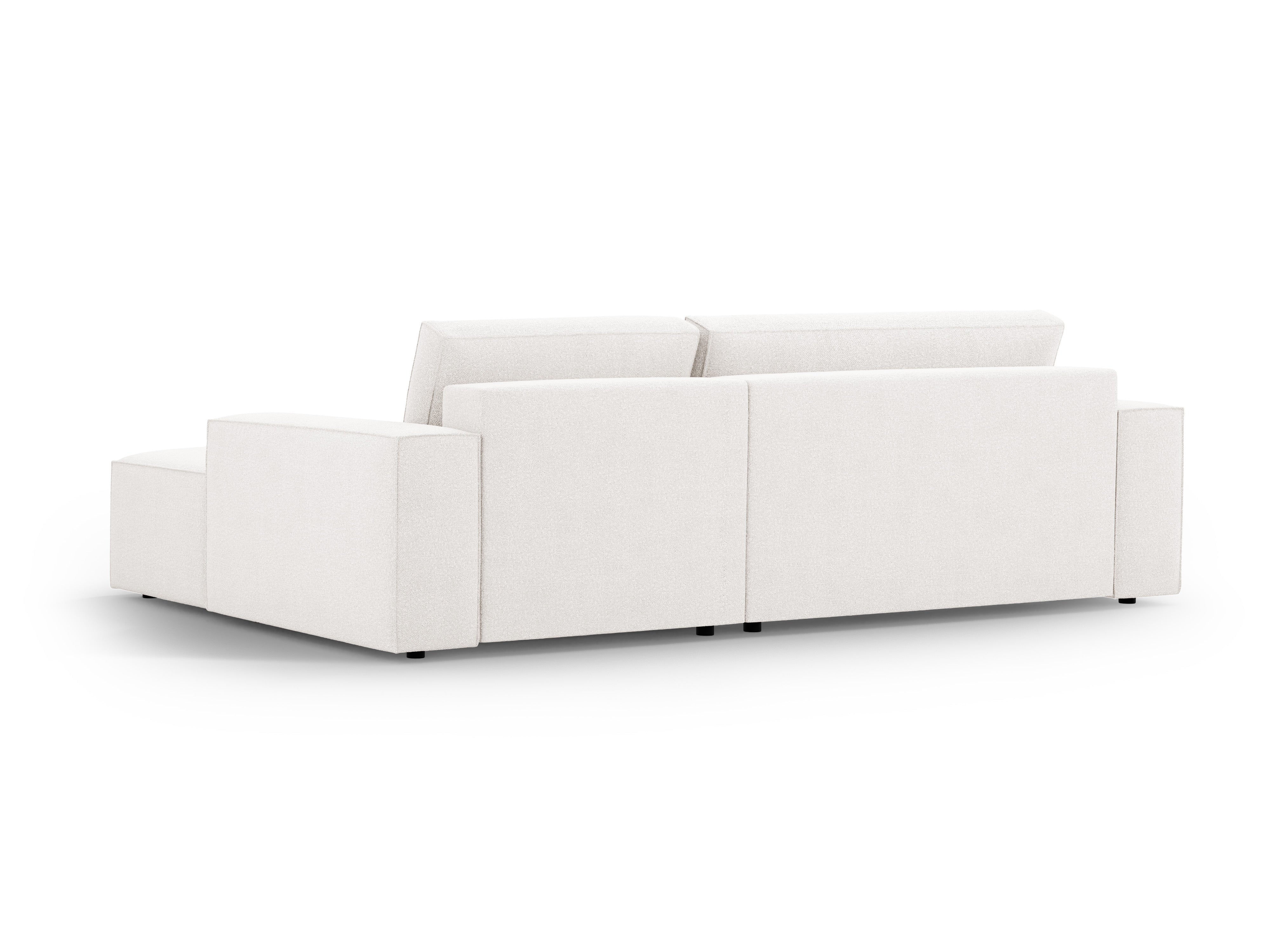 Right-facing corner sofa bed JODIE white boucle