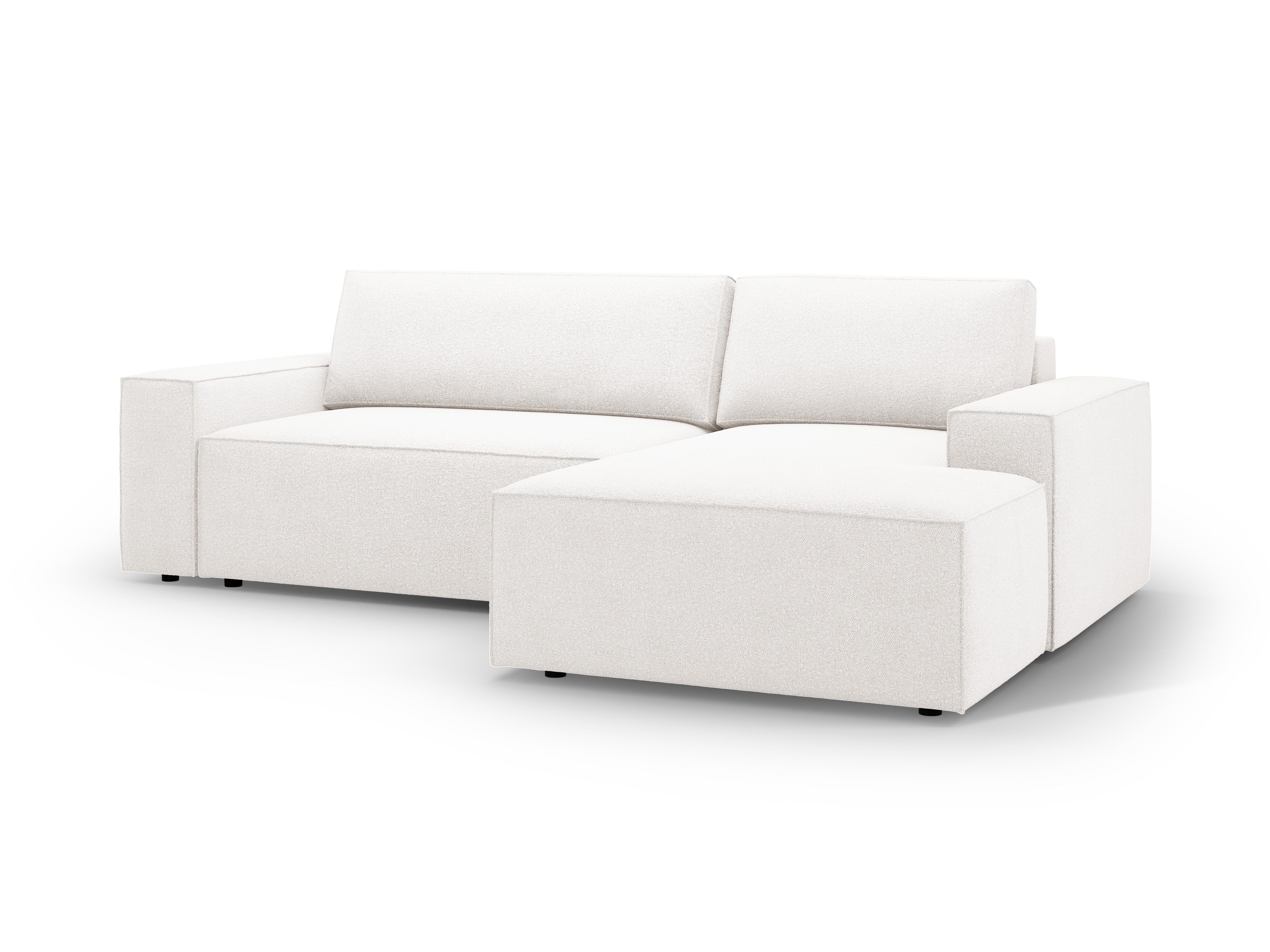 Right-facing corner sofa bed JODIE white boucle