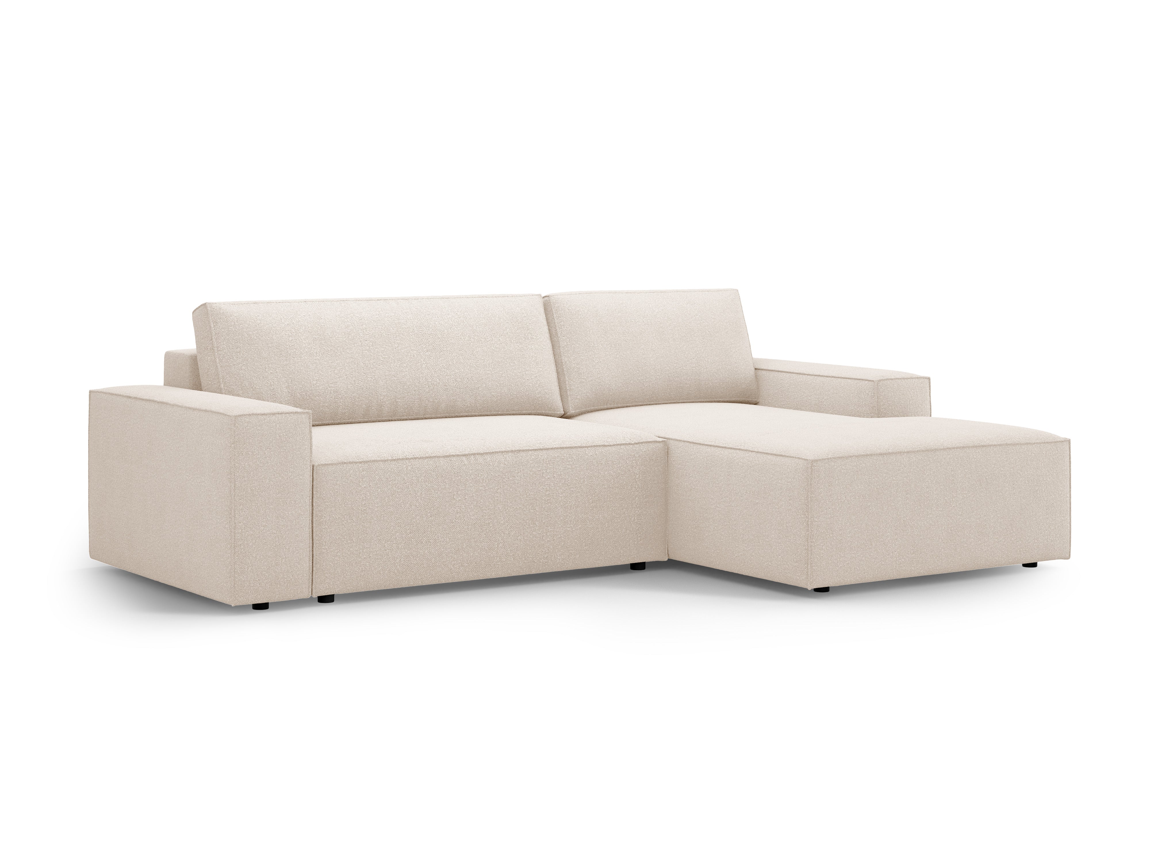 Rechthoekige bank met slaapfunctie JODIE beige boucle