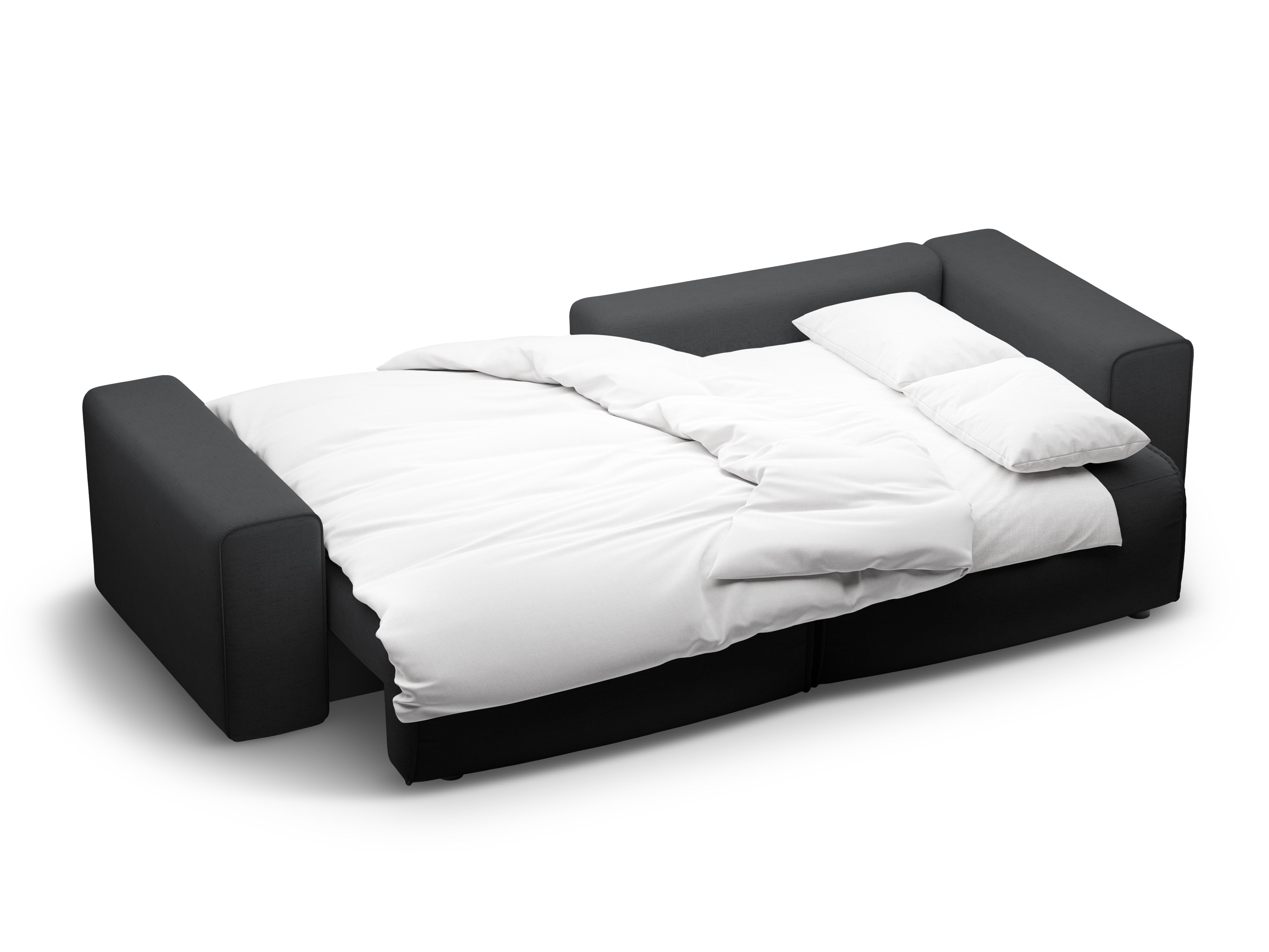 Rechtsseitiges 3-Sitzer-Sofa mit Schlaffunktion VICTOR in anthrazitfarbenem Chenille