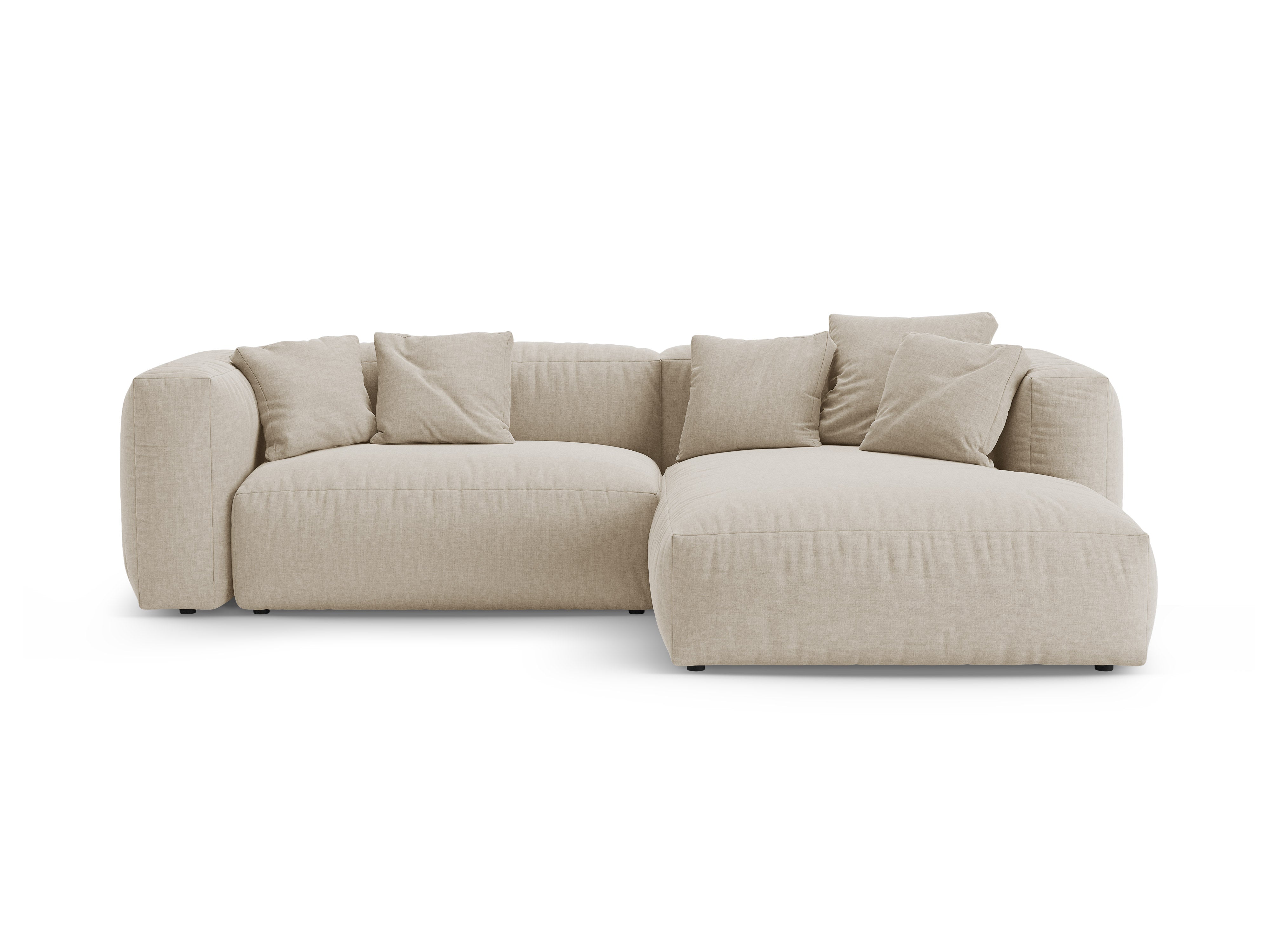 Rechtsseitige Schlafcouch MARTINA in hellem Beige