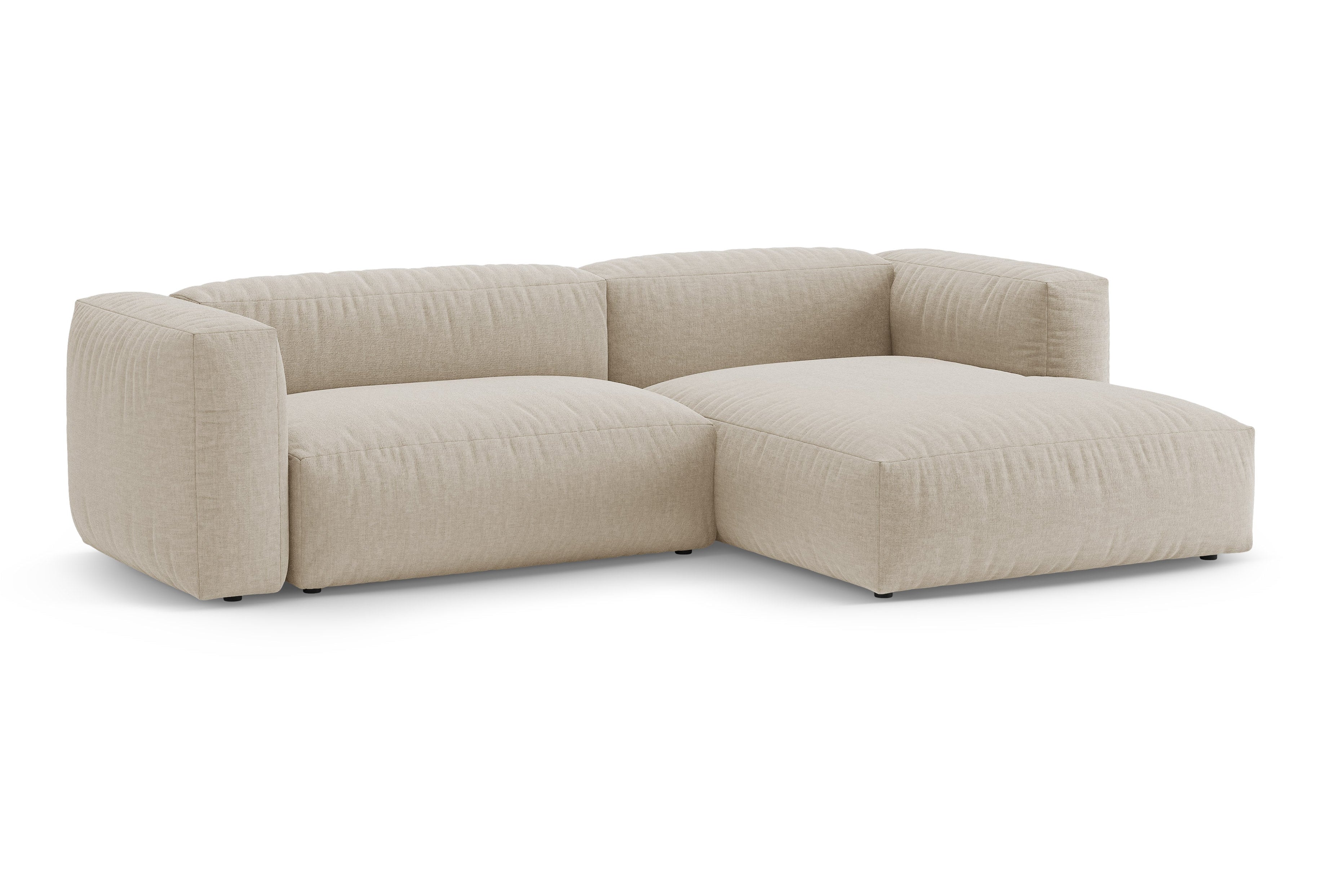 Rechtsseitige Schlafcouch MARTINA in hellem Beige