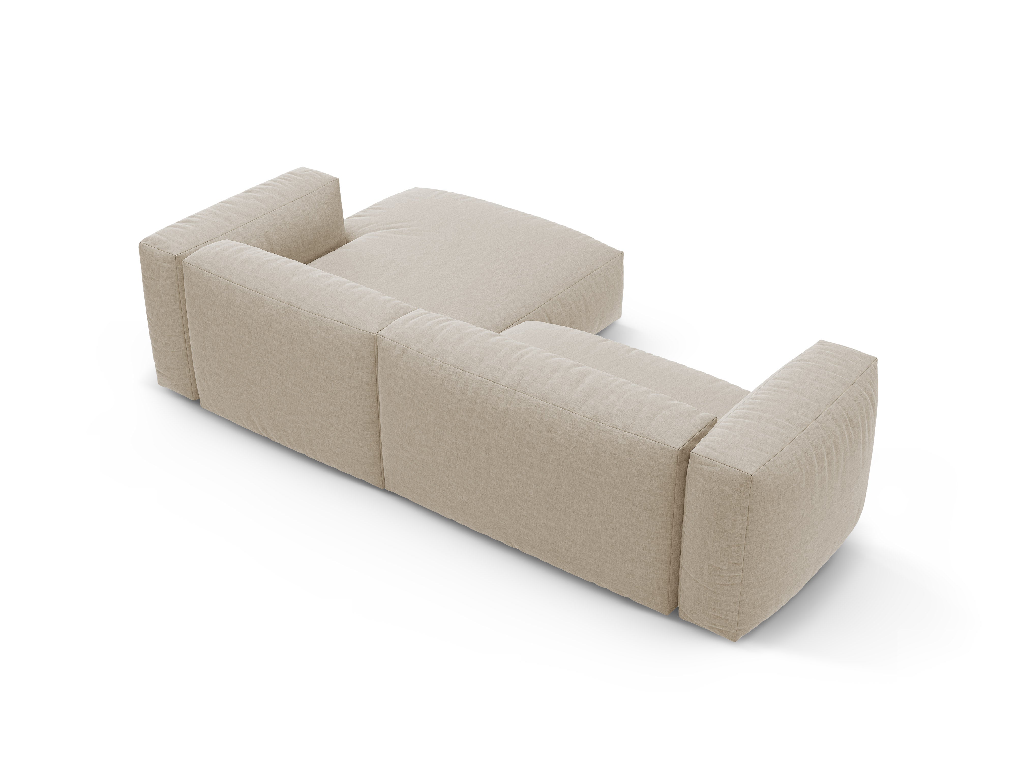 Rechtsseitige Schlafcouch MARTINA in hellem Beige