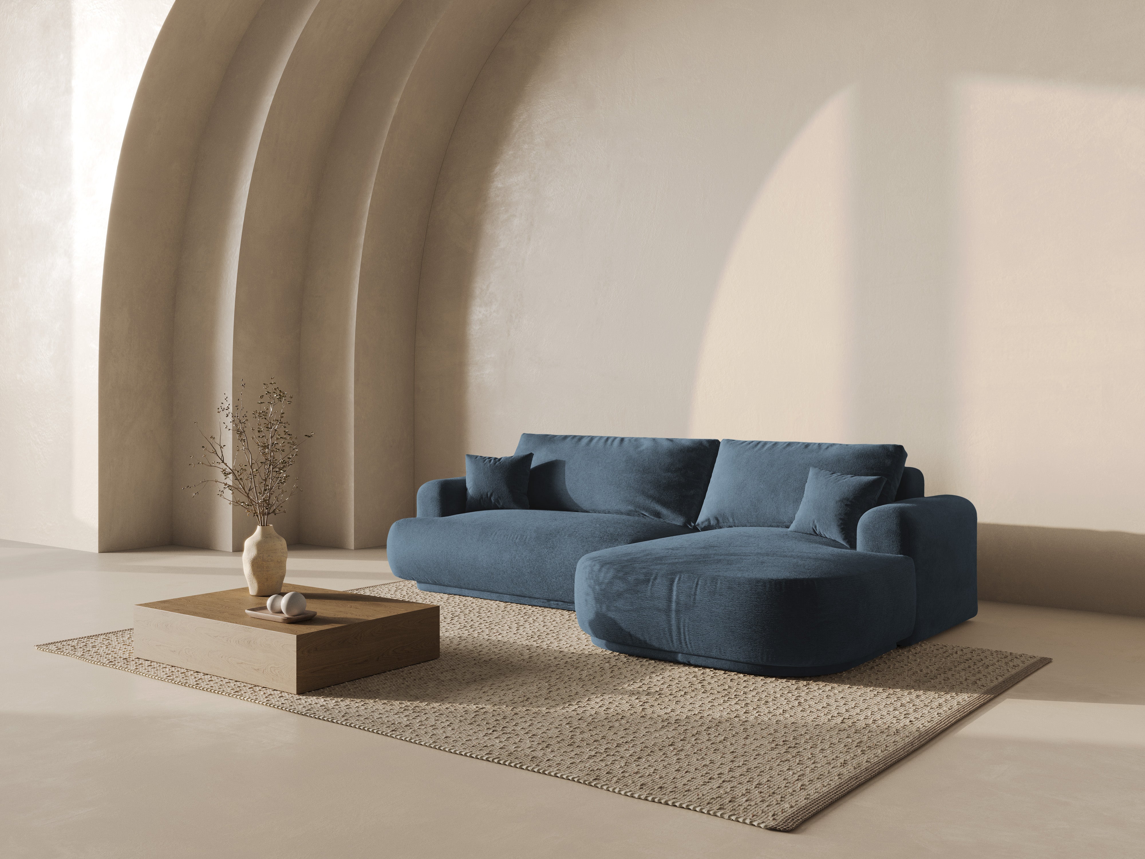 Right -sided corner with ELLA Sleeping Dark Blue