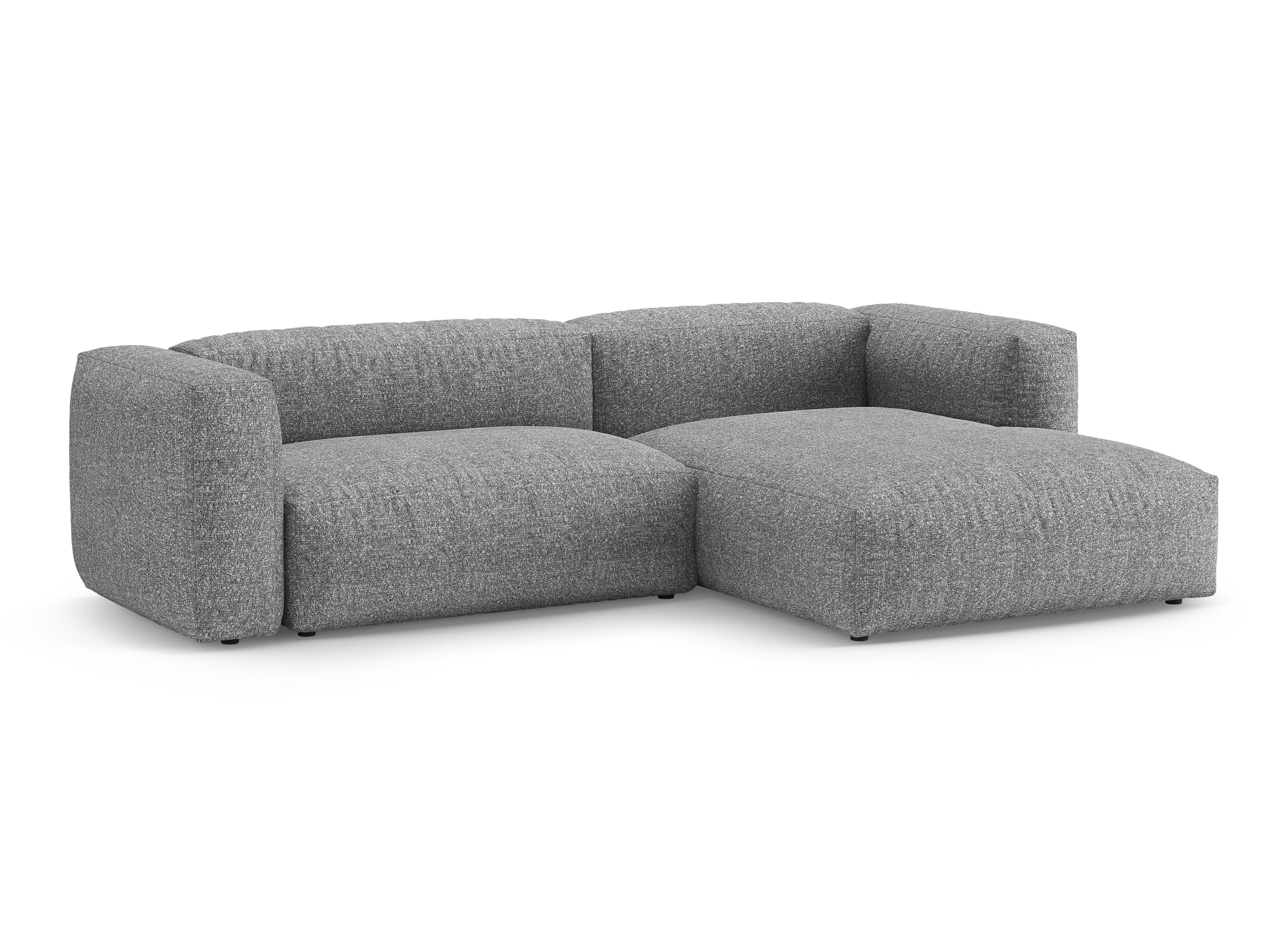 Rechtsseitige Schlafcouch MARTINA in grafitfarbenem Boucle