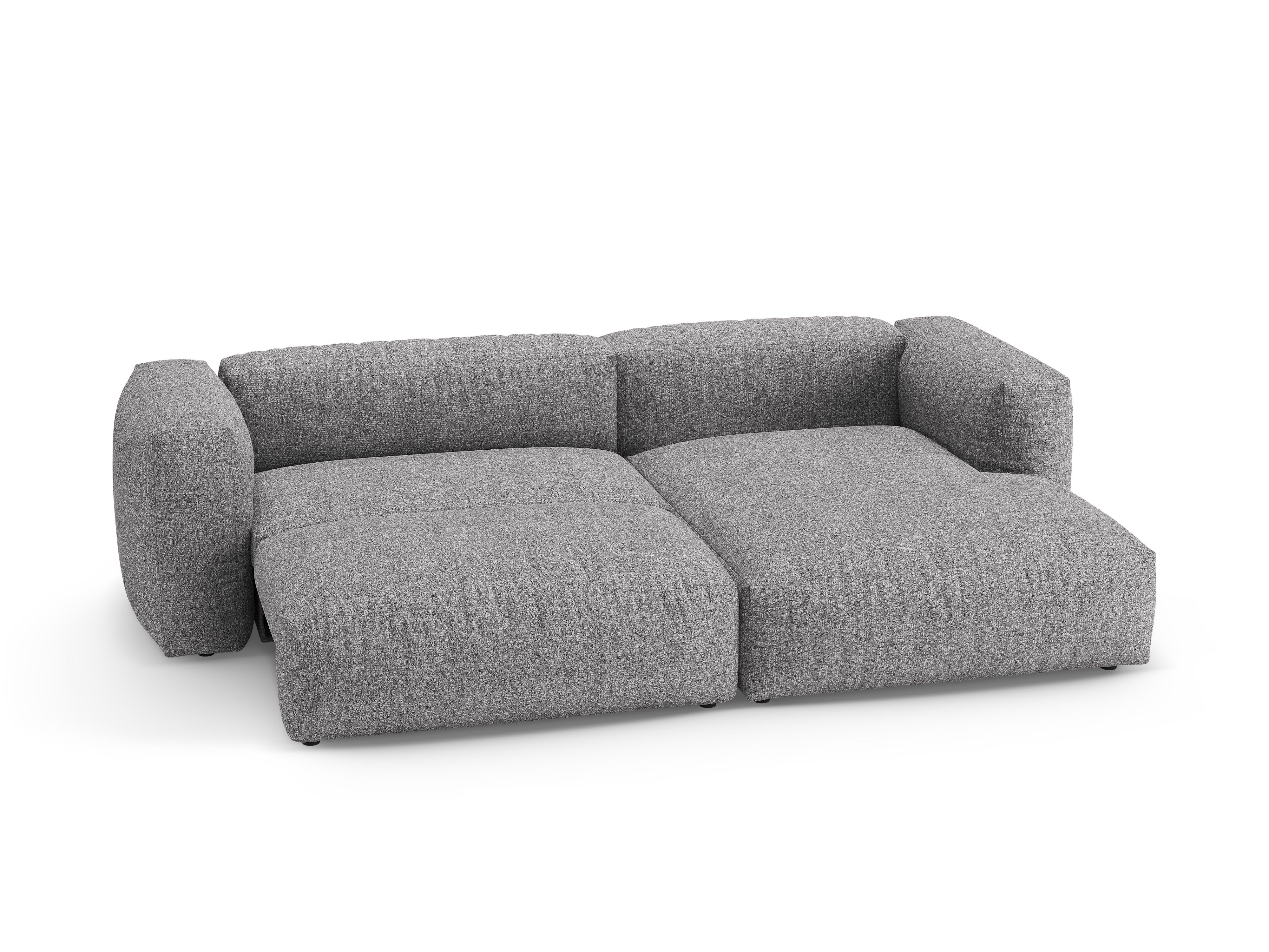 Rechtsseitige Schlafcouch MARTINA in grafitfarbenem Boucle
