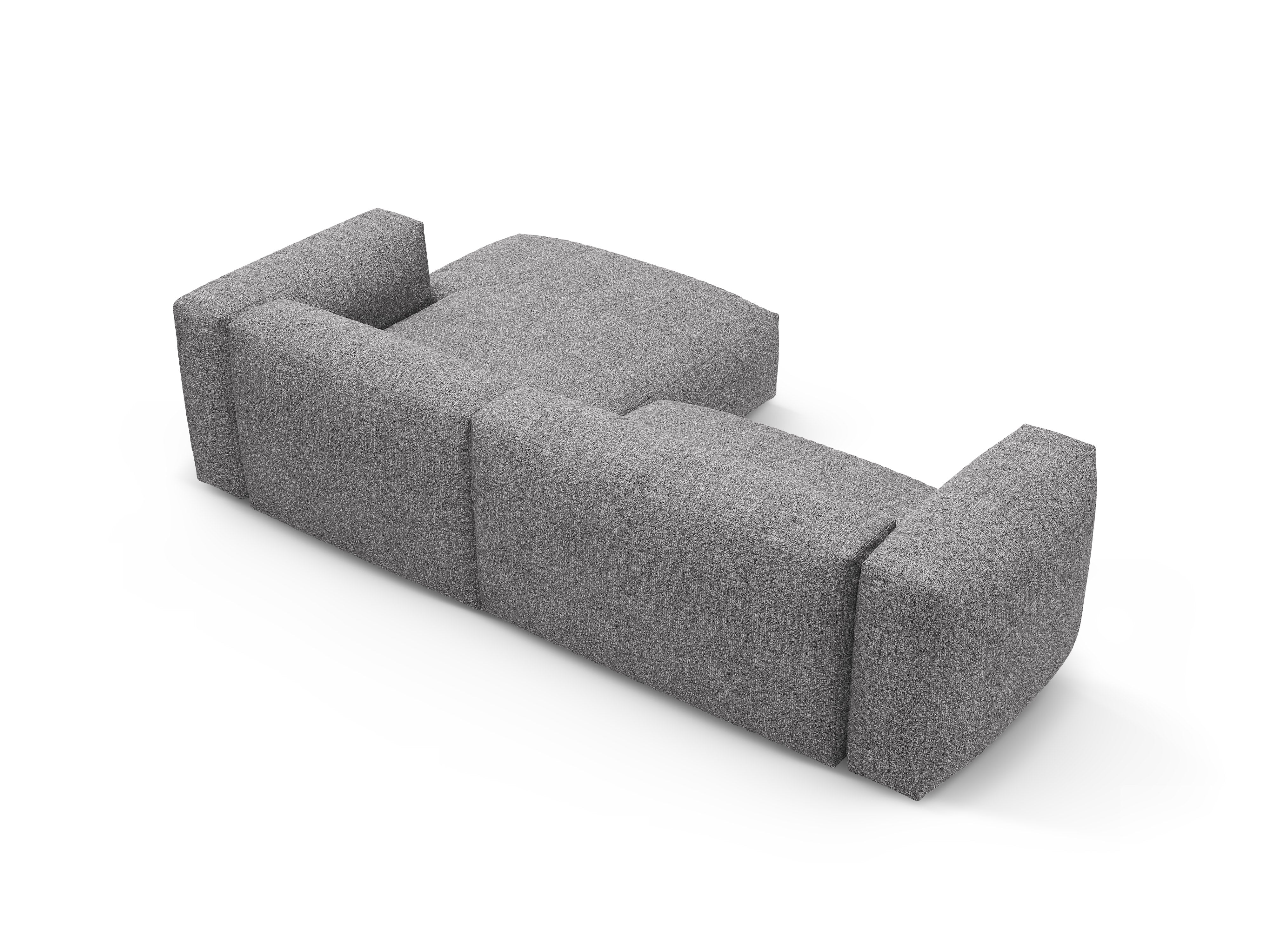 Rechtsseitige Schlafcouch MARTINA in grafitfarbenem Boucle