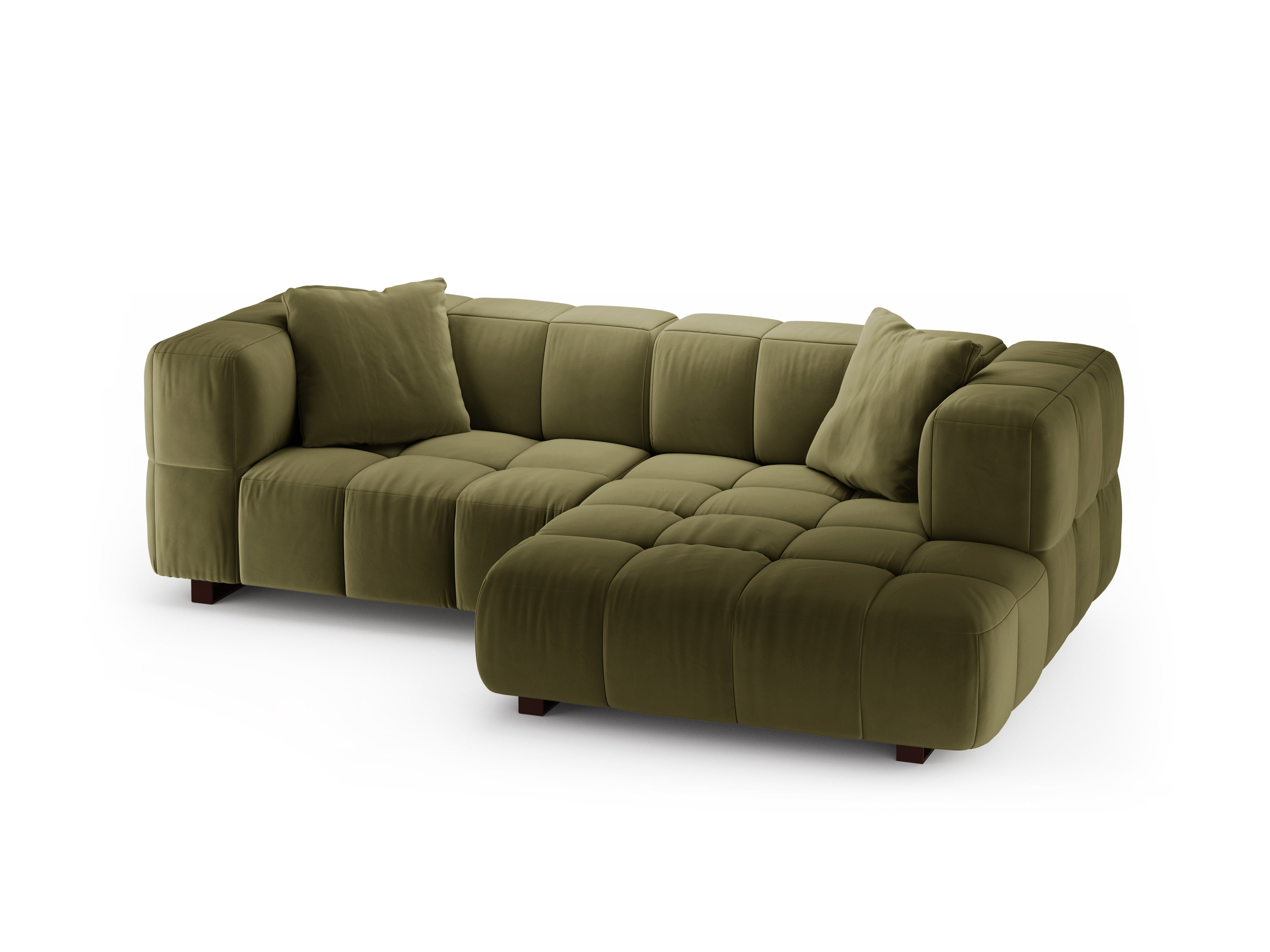 Green Velvet Right-Hand Corner Sofa Bed PUMA