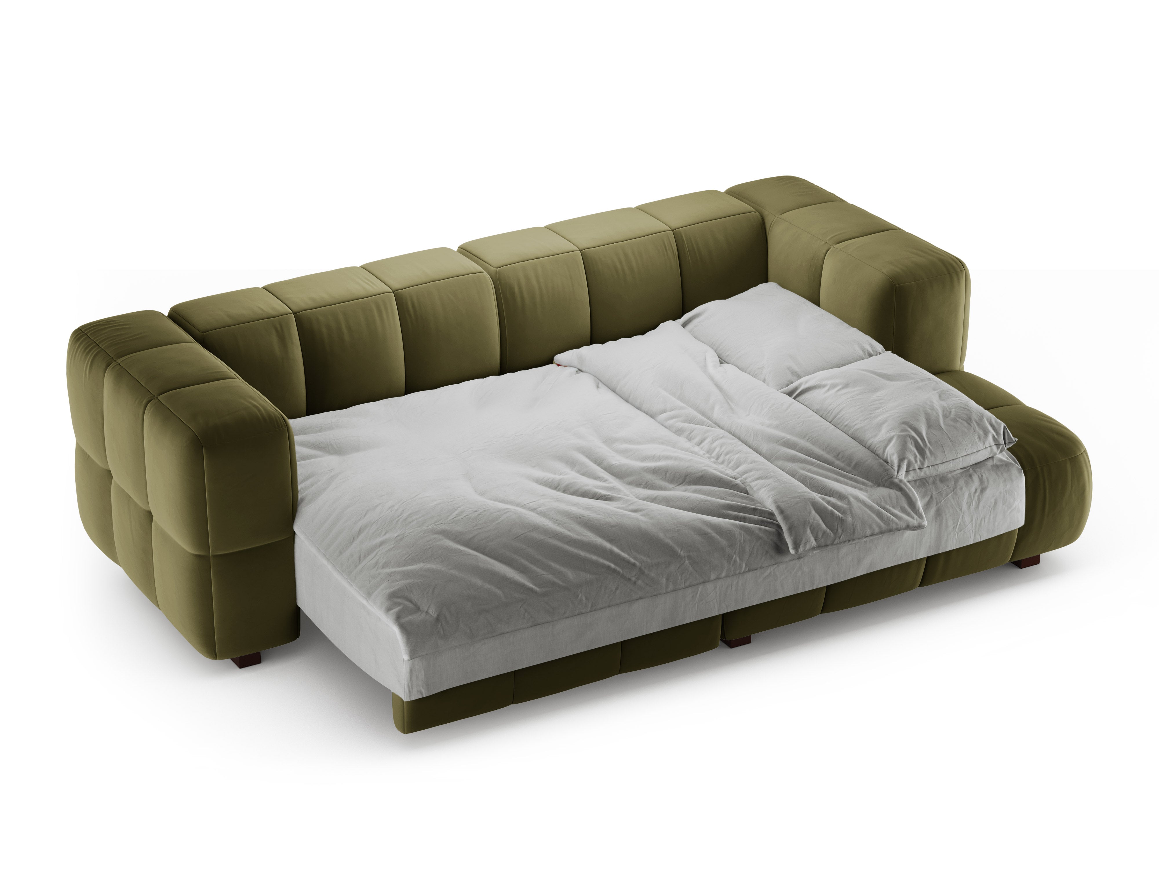Green Velvet Right-Hand Corner Sofa Bed PUMA