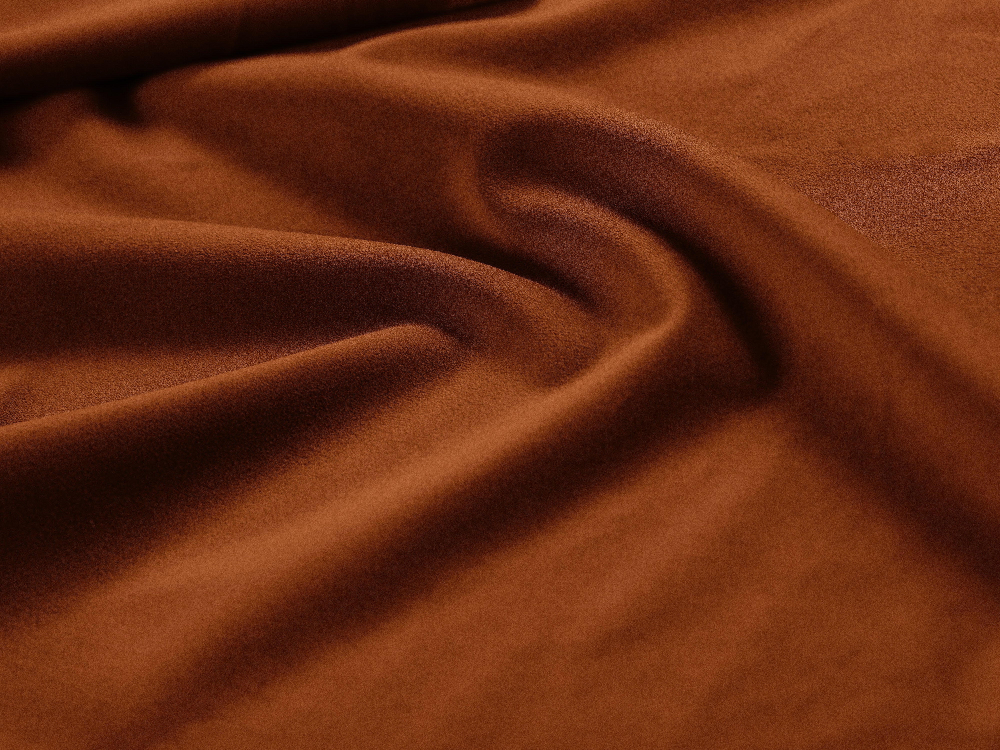 Velvet hoekbank rechts met slaapfunctie PUMA terracotta