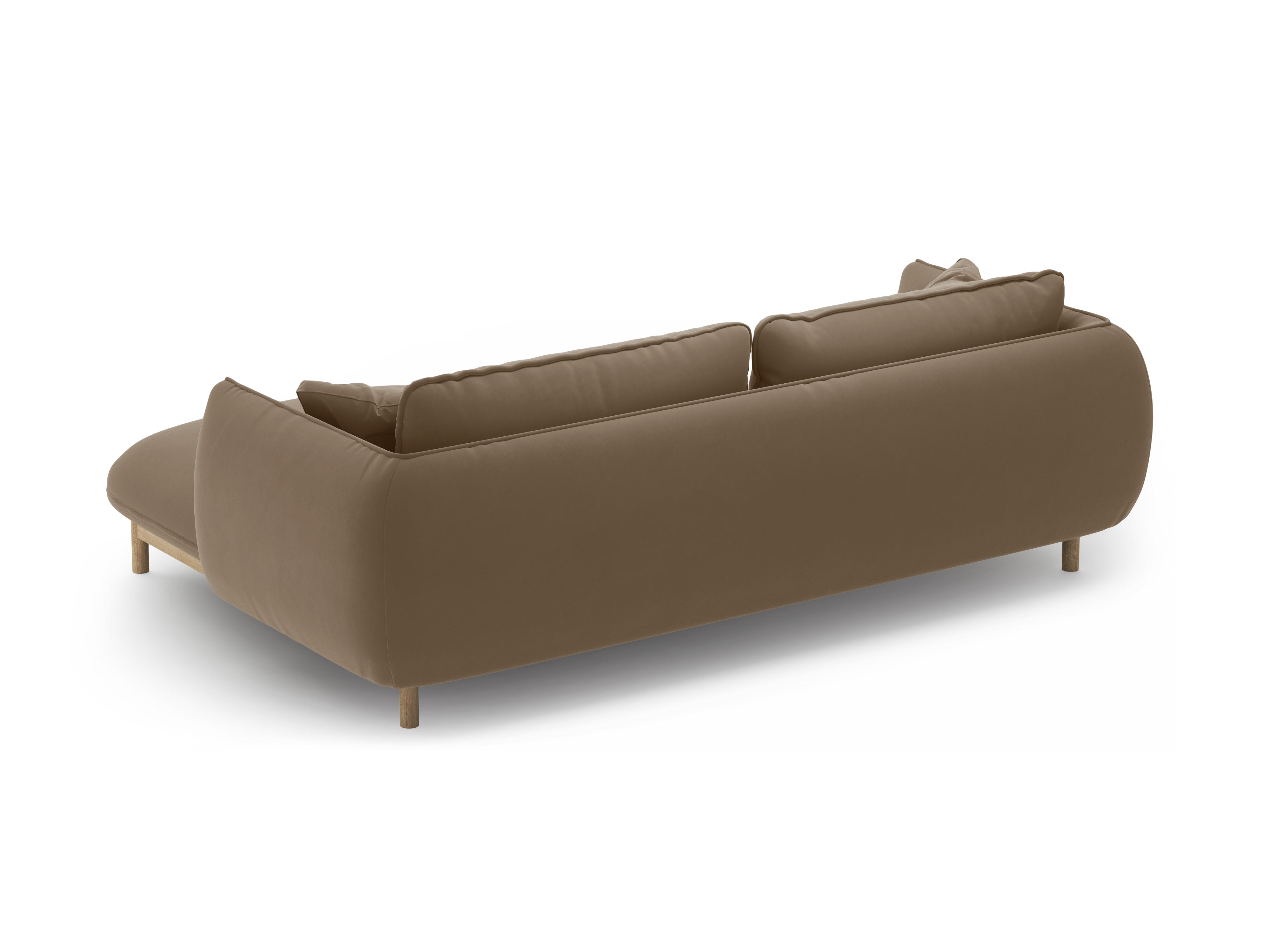 Samt-Ecksofa rechts ADA hellbraun
