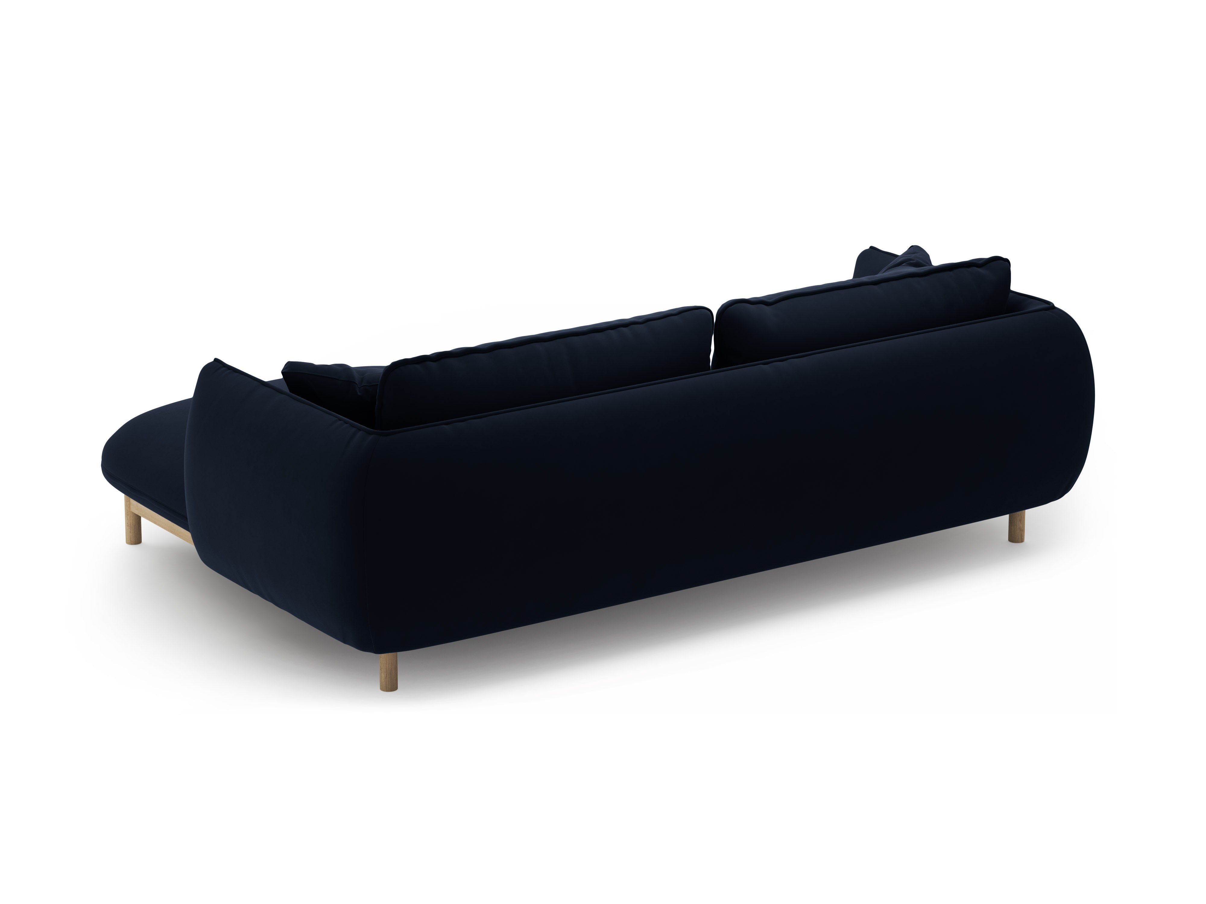 Samt-Ecksofa rechts ADA königsblau
