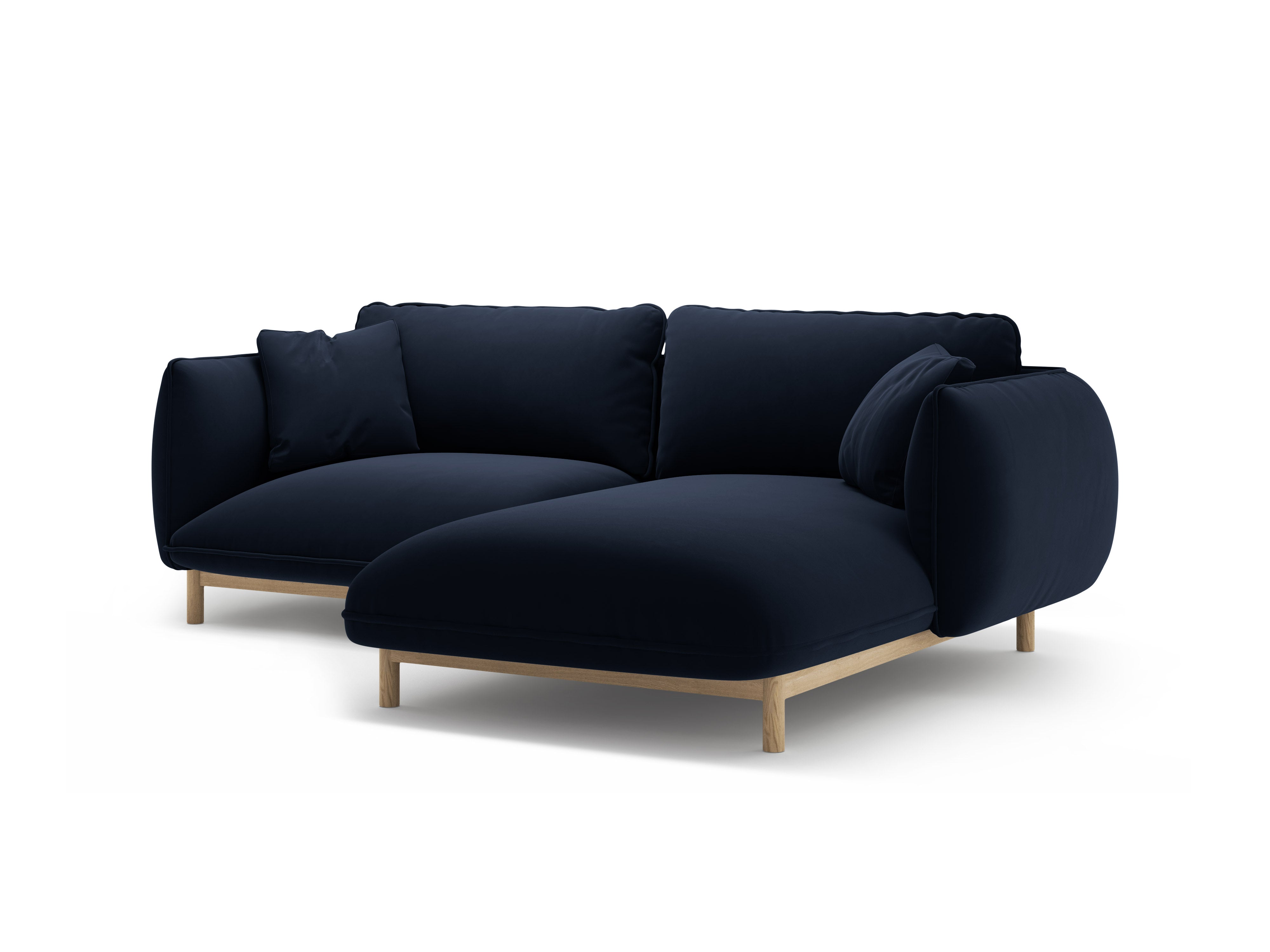 Samt-Ecksofa rechts ADA königsblau