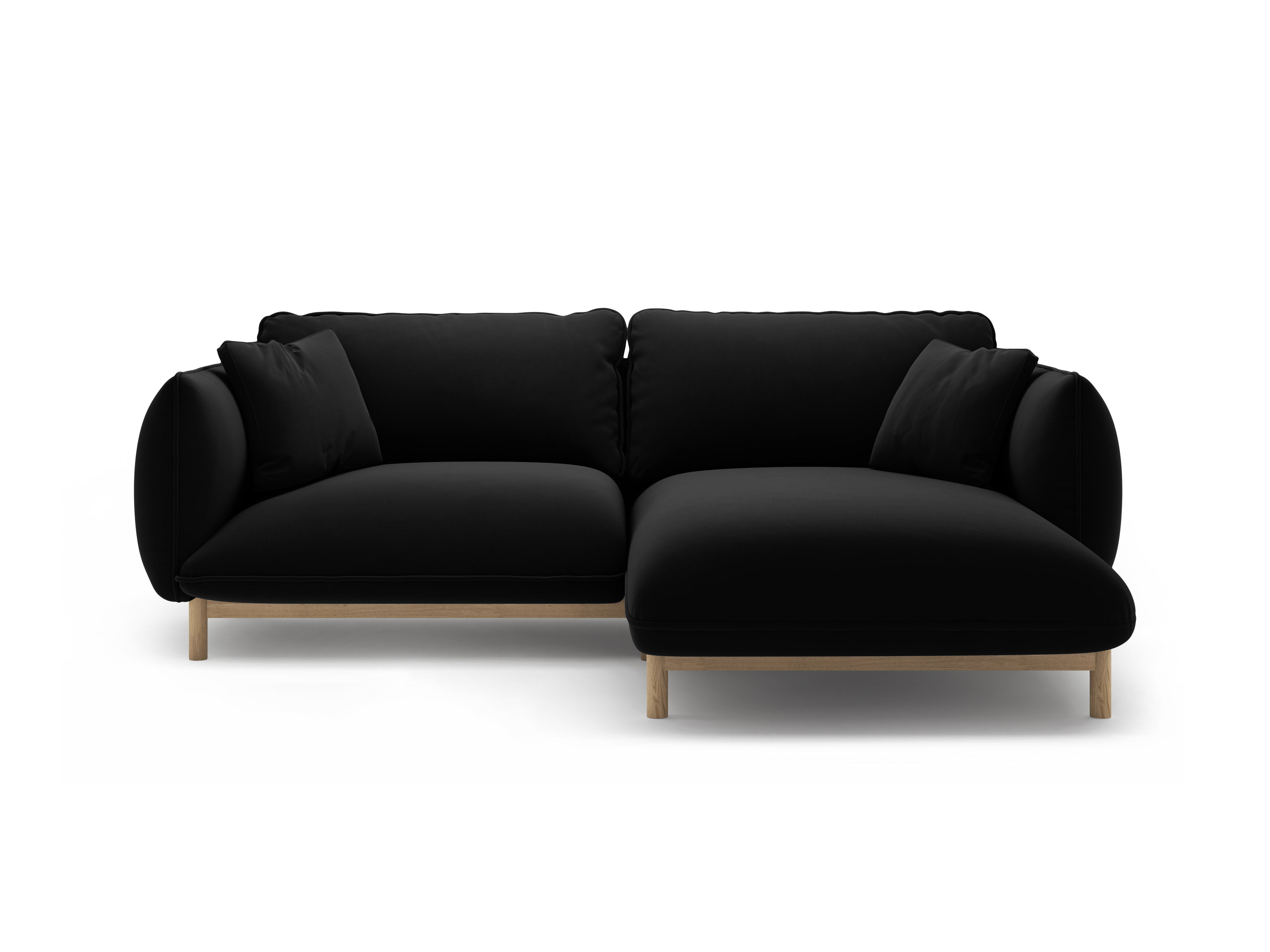 Samt-Ecksofa rechts ADA schwarz