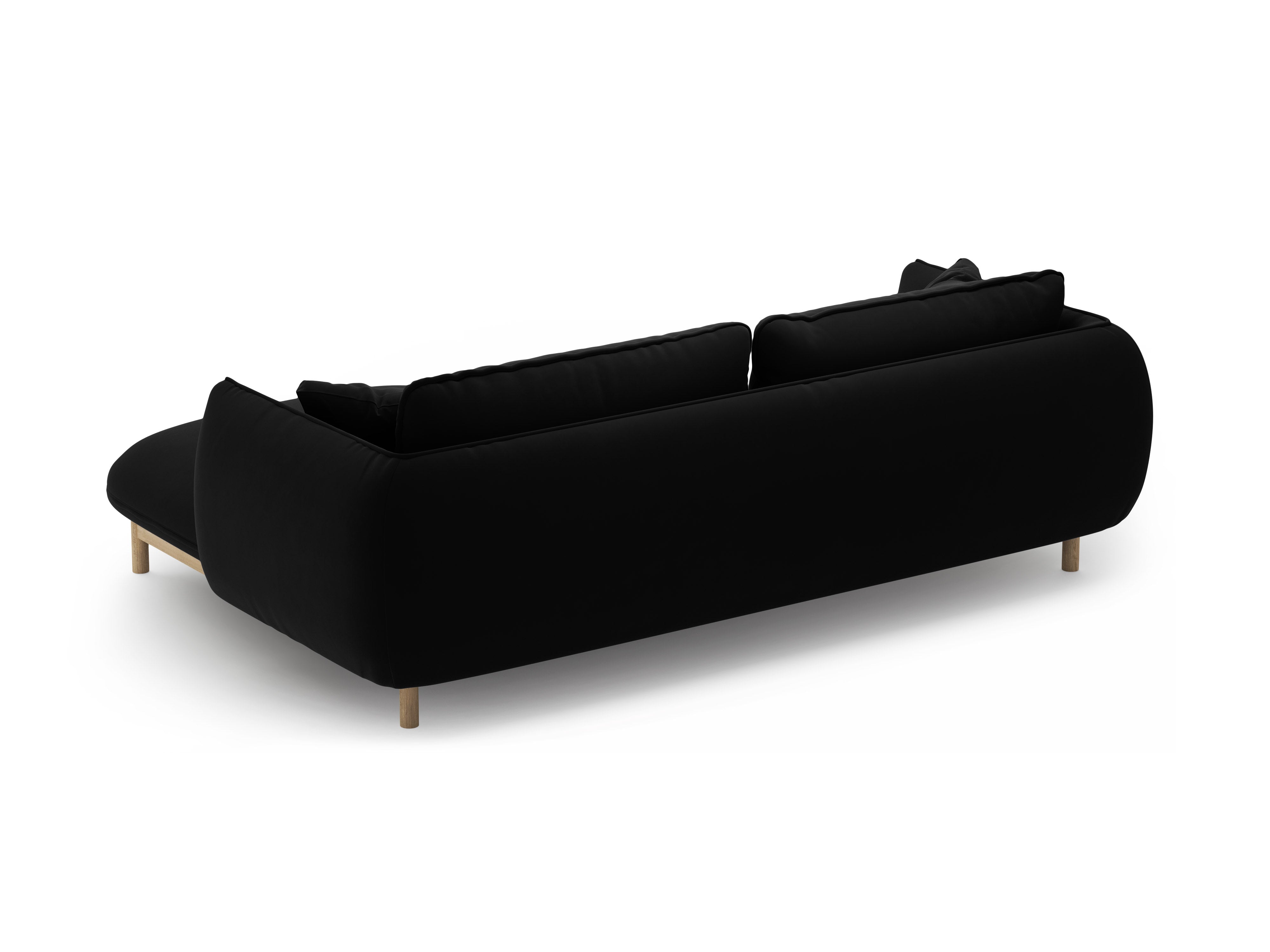 Samt-Ecksofa rechts ADA schwarz
