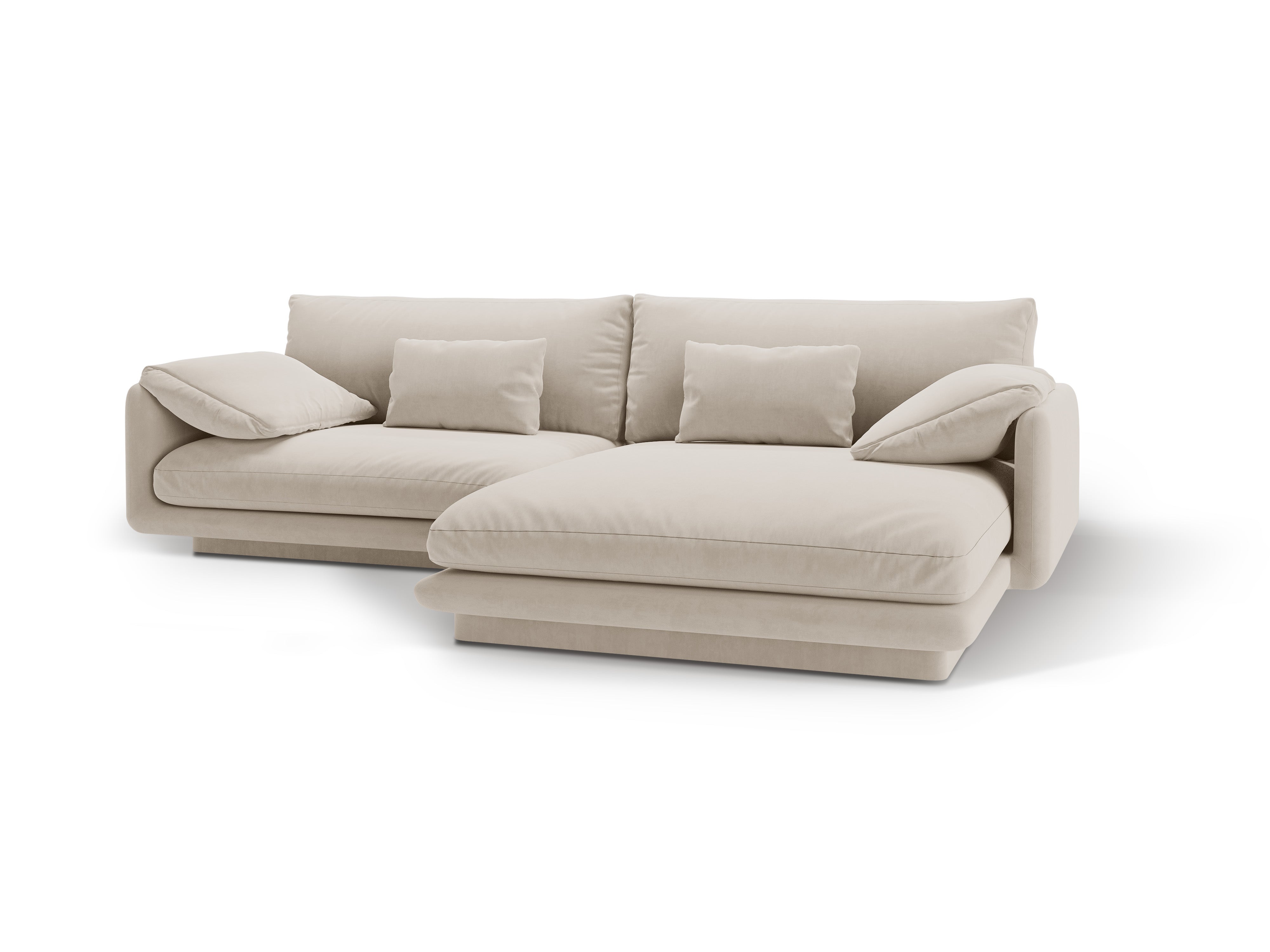 Samtecke der 4-Personen-Rechts-Turin-Ecru-Ecke