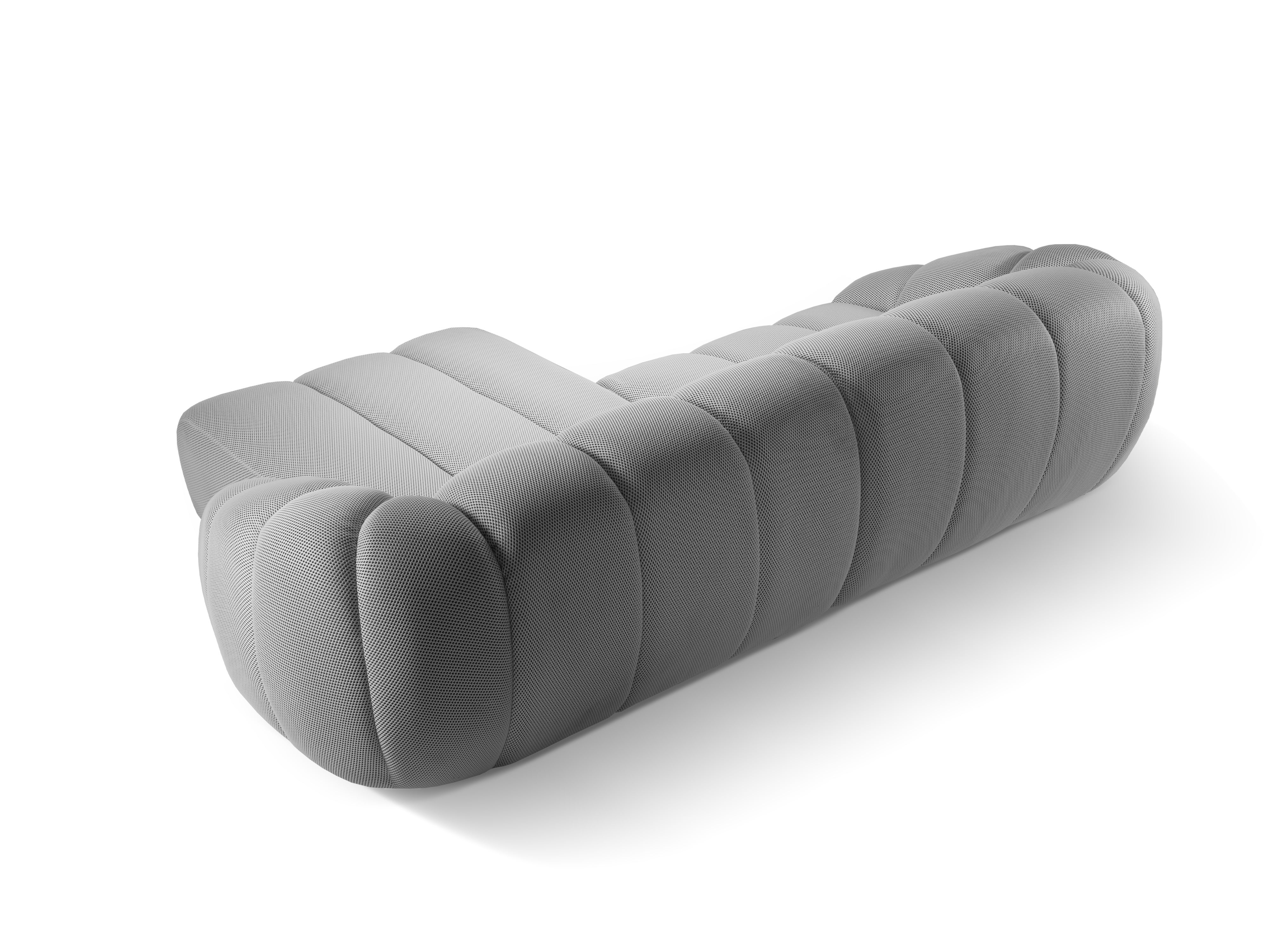 Rechthoekige 4-persoons hoekbank DIANA zilver