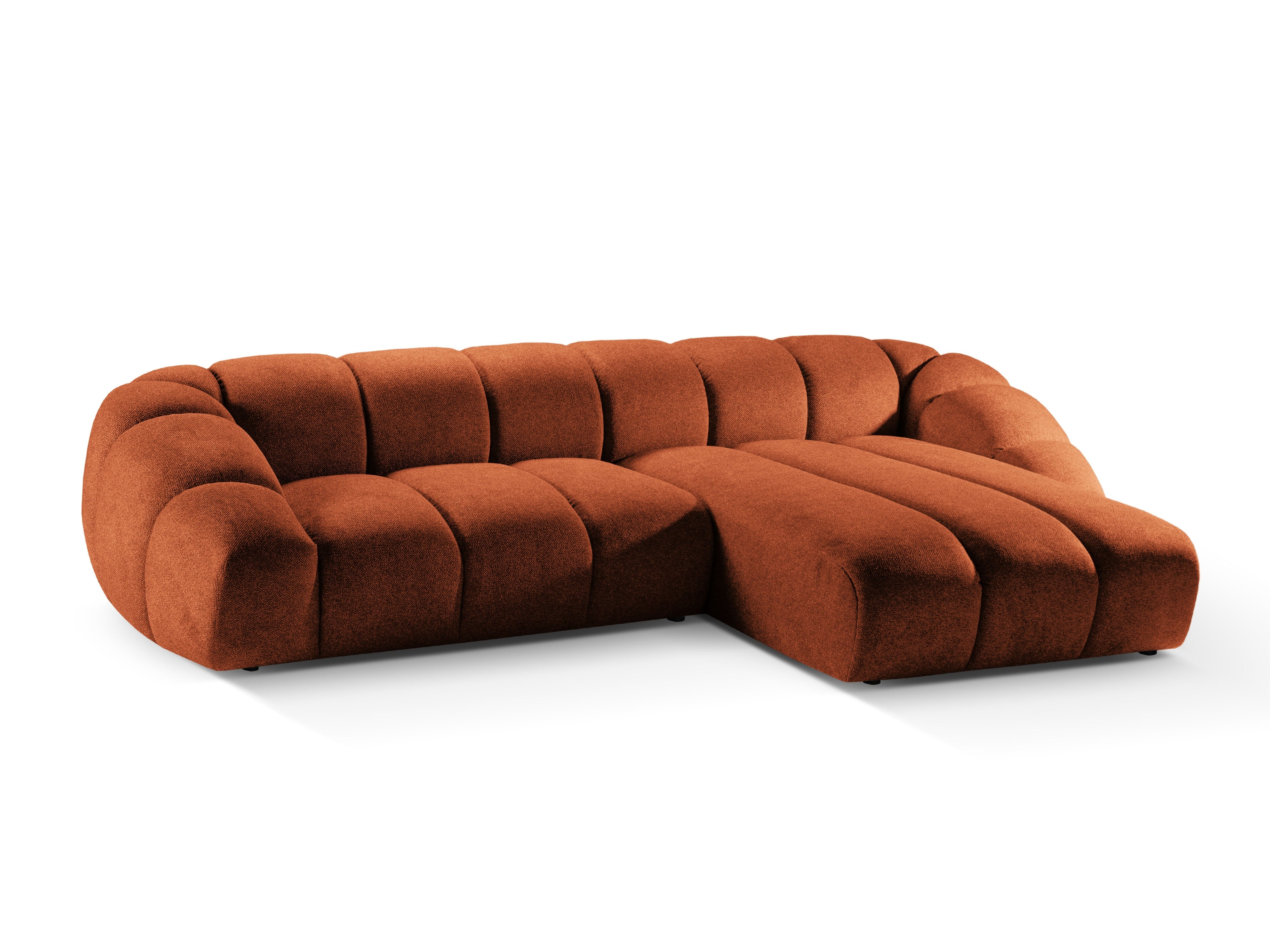 Ecksofa für 4 Personen rechts DIANA terracotta Chenille