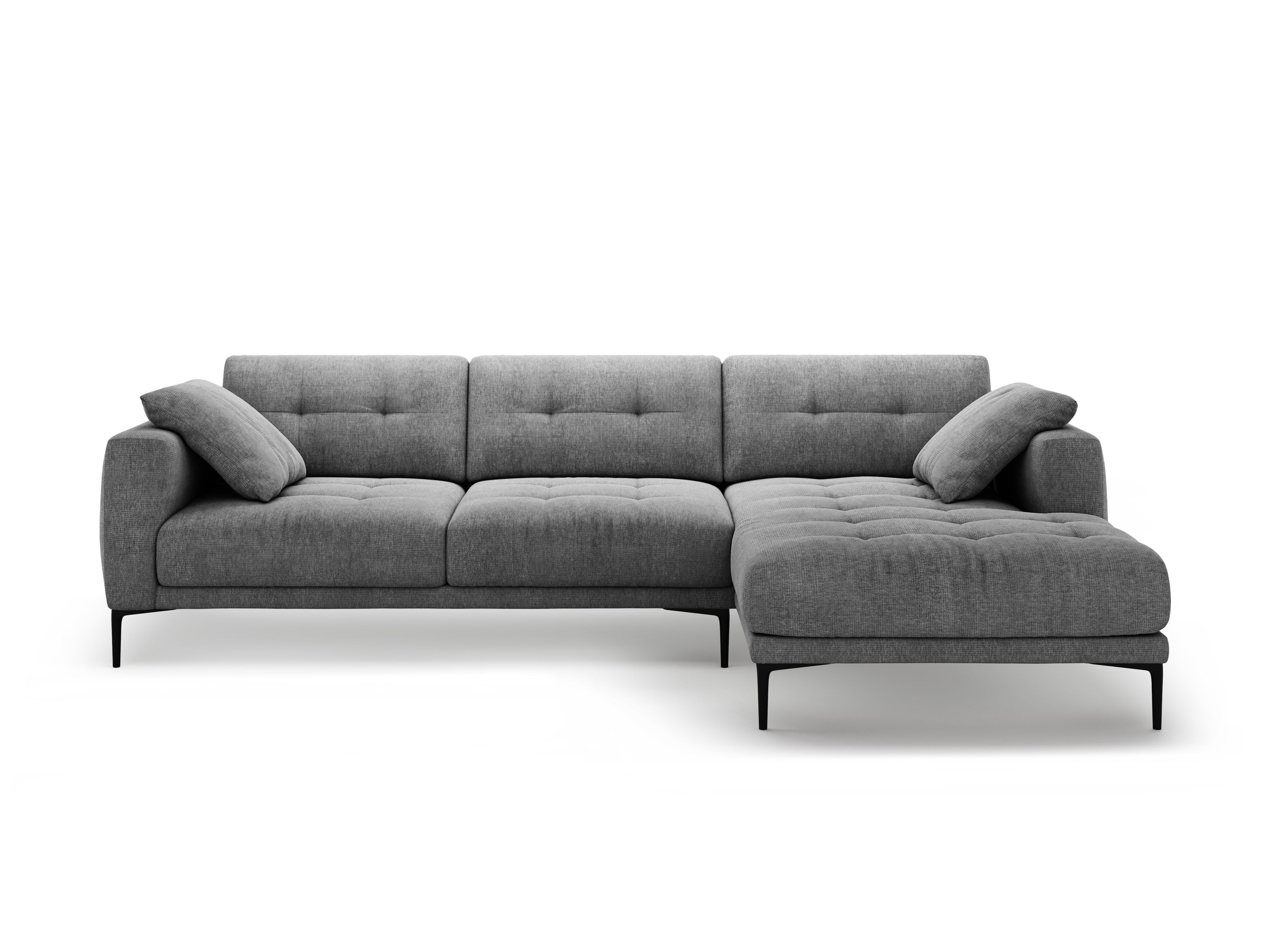 Right-sided corner sofa BEMY gray chenille