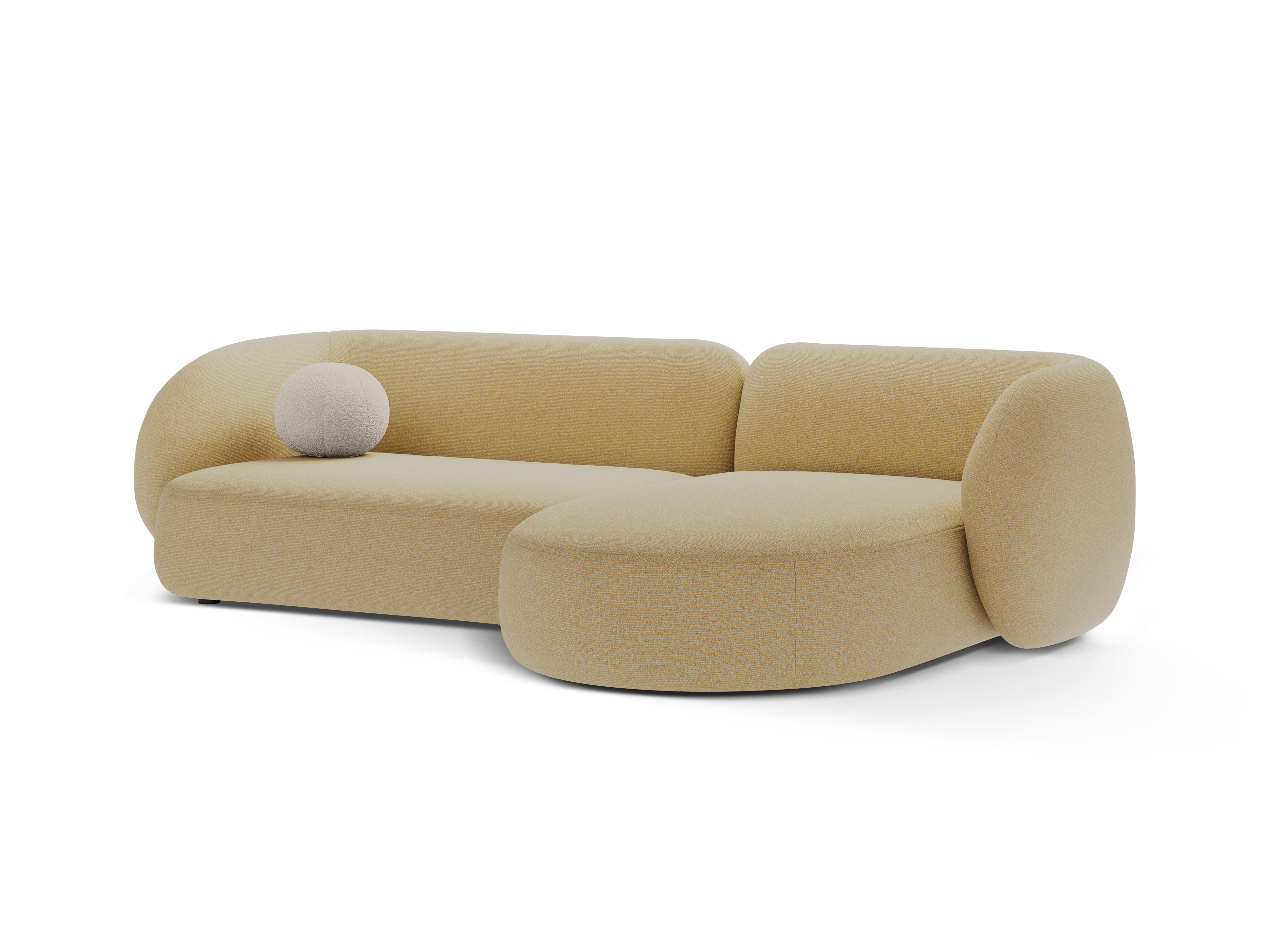 Right-facing 3-seater sofa KATE yellow mélange