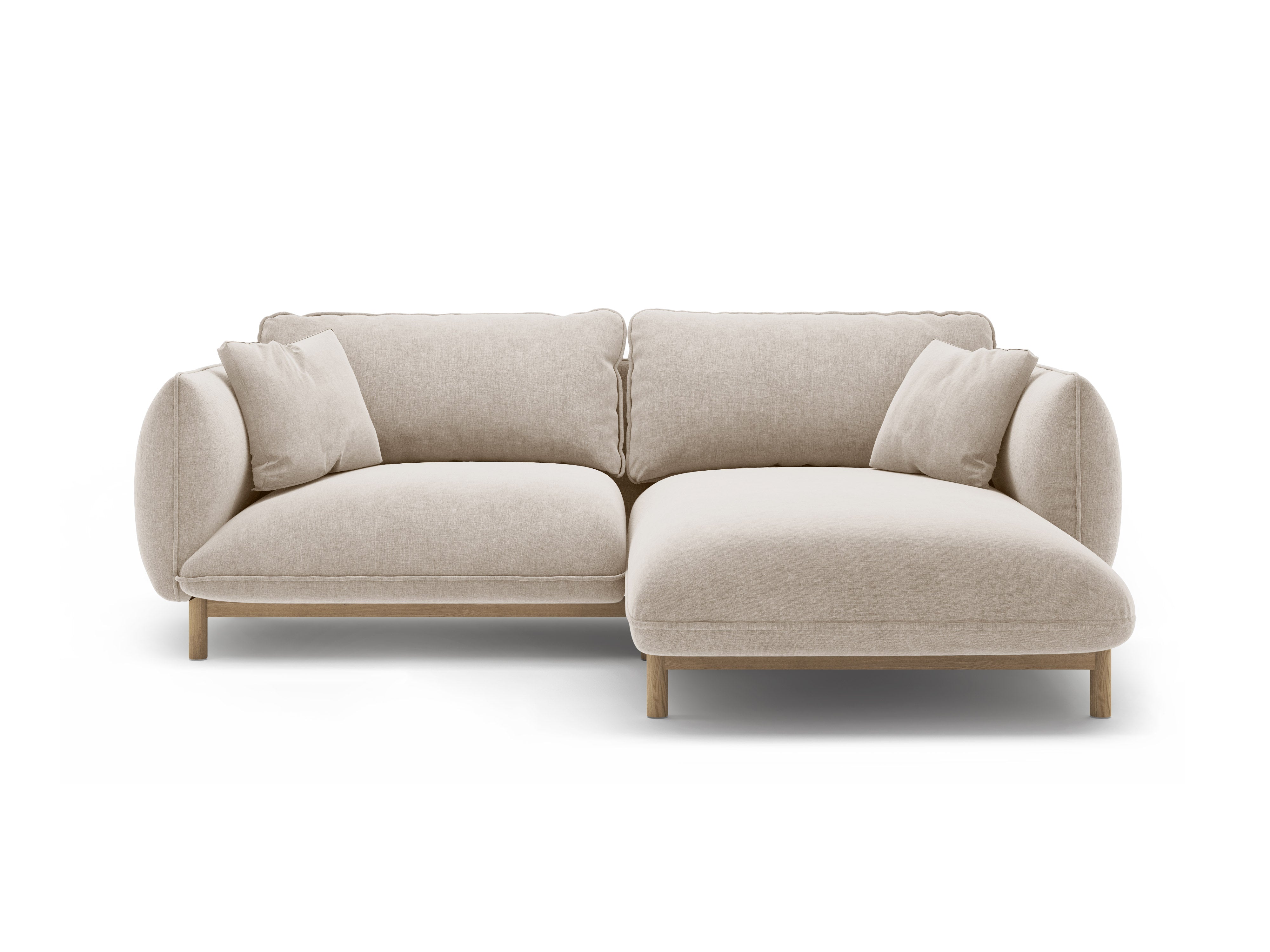 Rechtsseitige Eckcouch ADA hellbeige Chenille