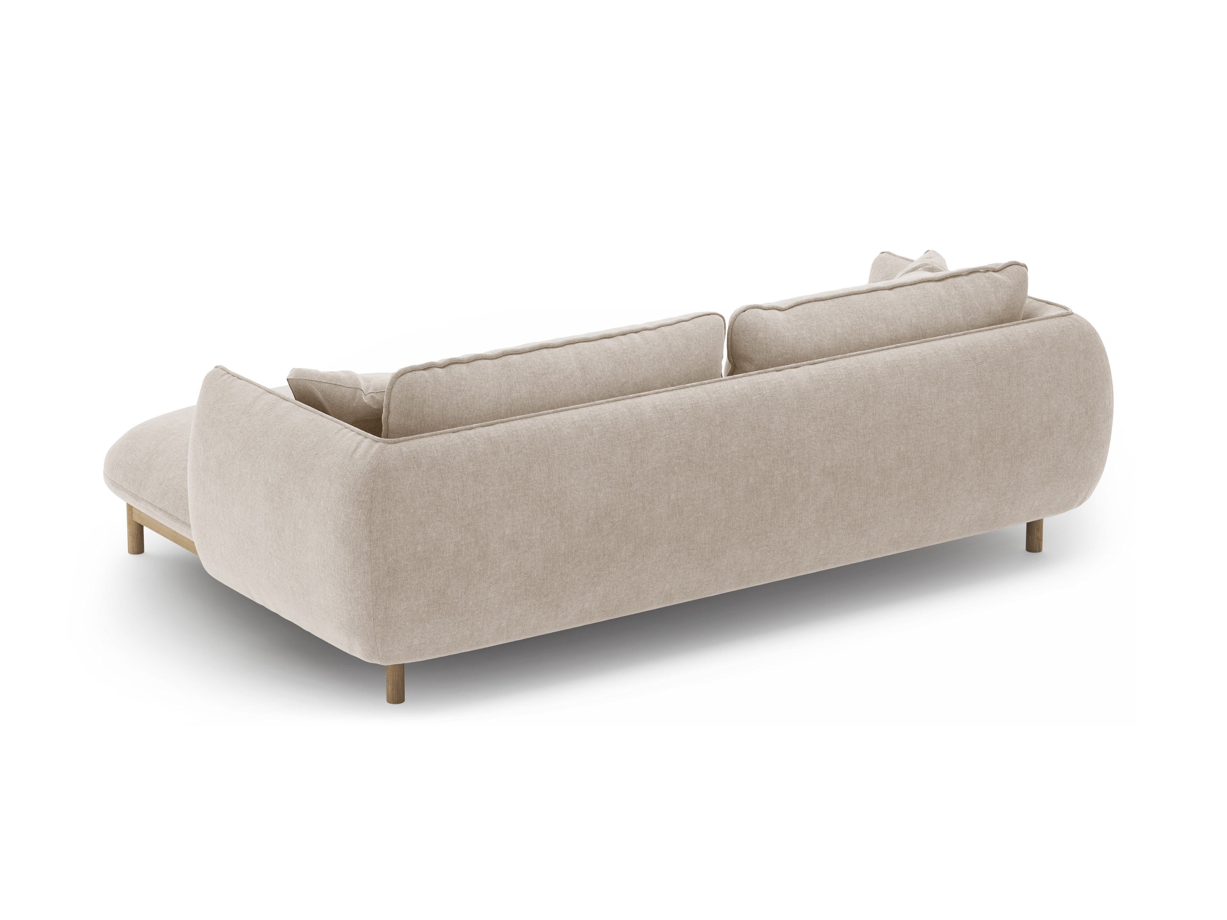 Rechtsseitige Eckcouch ADA hellbeige Chenille