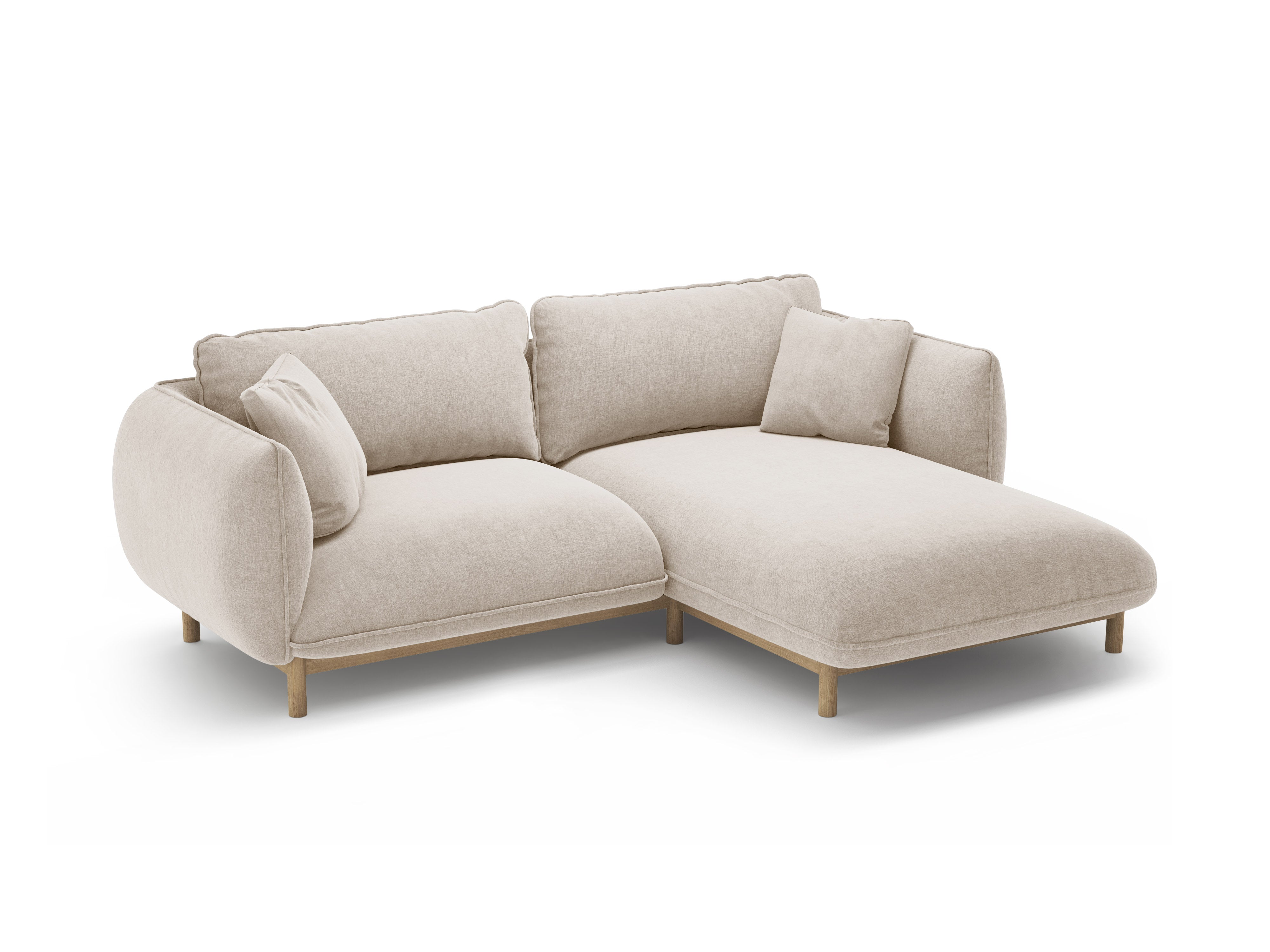 Rechtsseitige Eckcouch ADA hellbeige Chenille