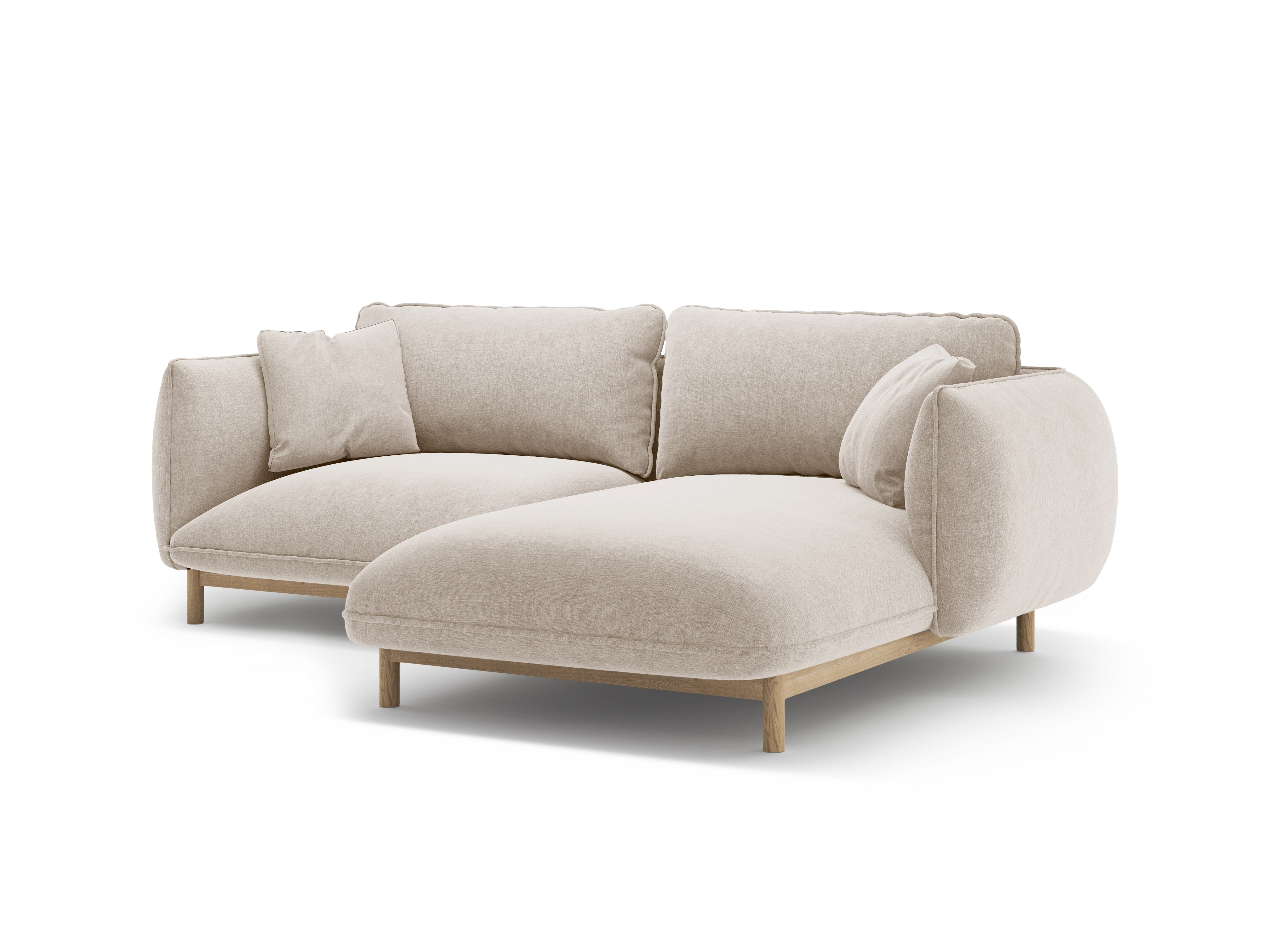 Rechtsseitige Eckcouch ADA hellbeige Chenille
