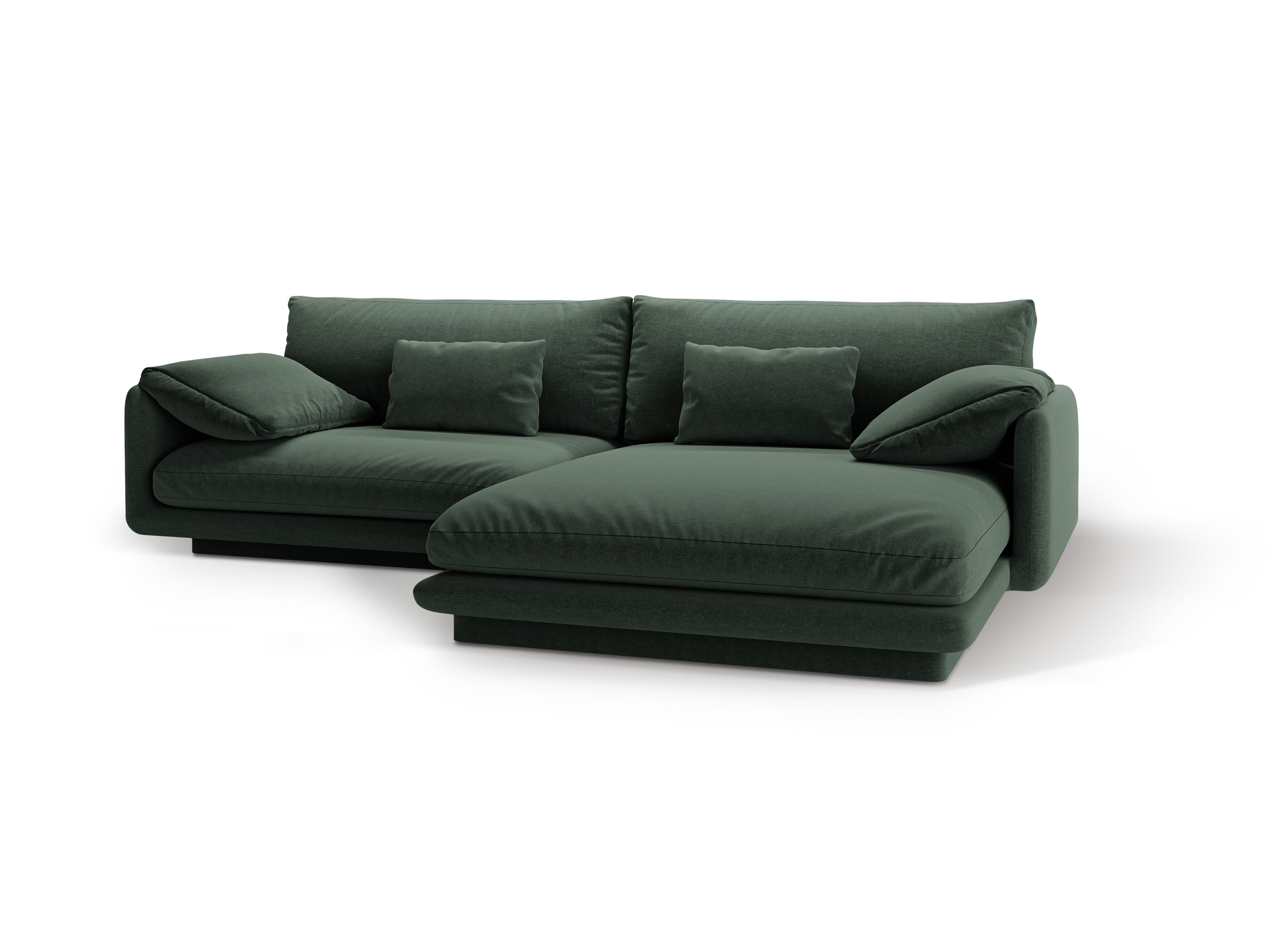 Rechthoekige 4-persoons hoekbank TORINO groen