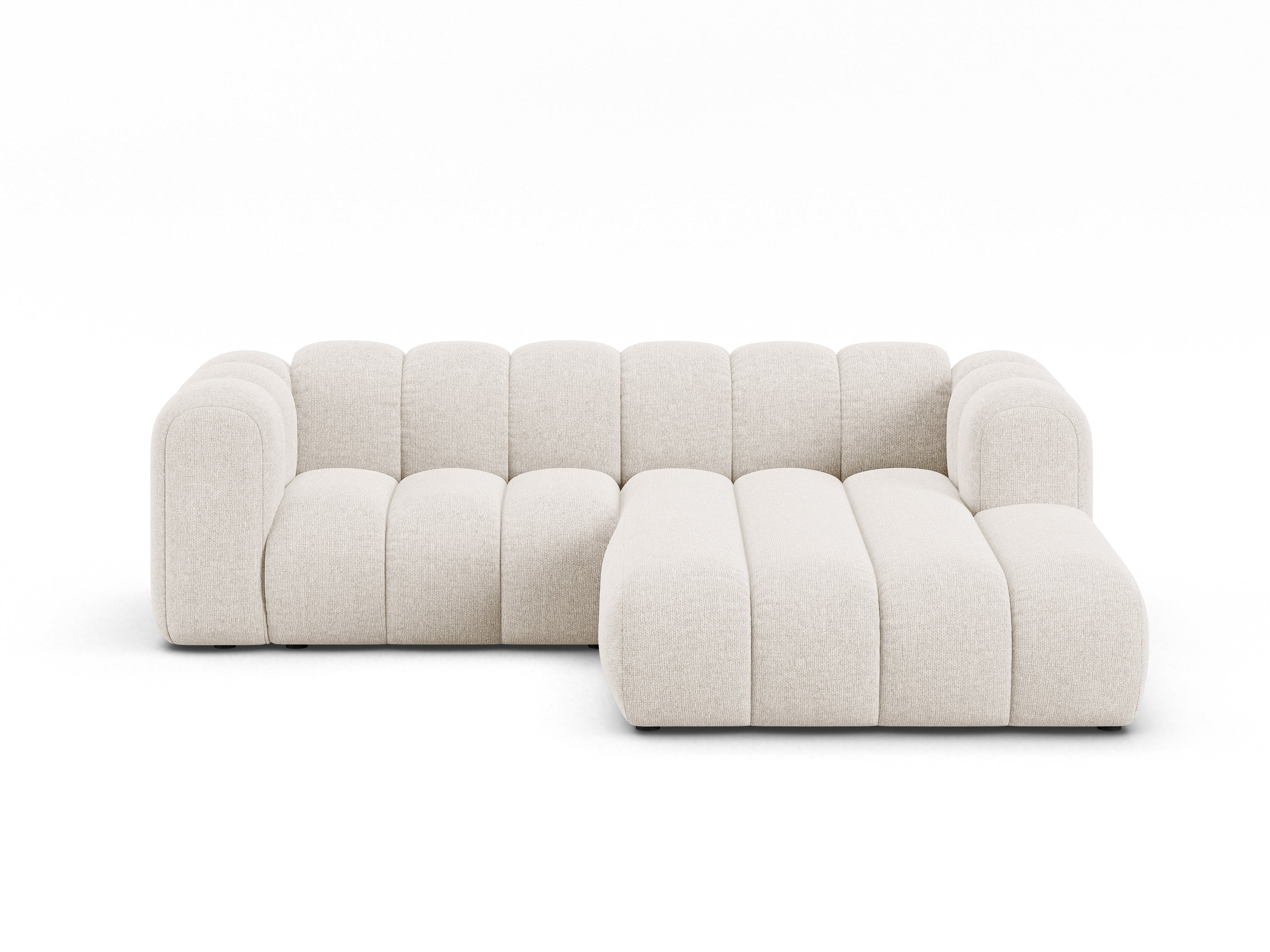 3-sitziger rechter Ecksofa LUPINE hellbeige Chenille
