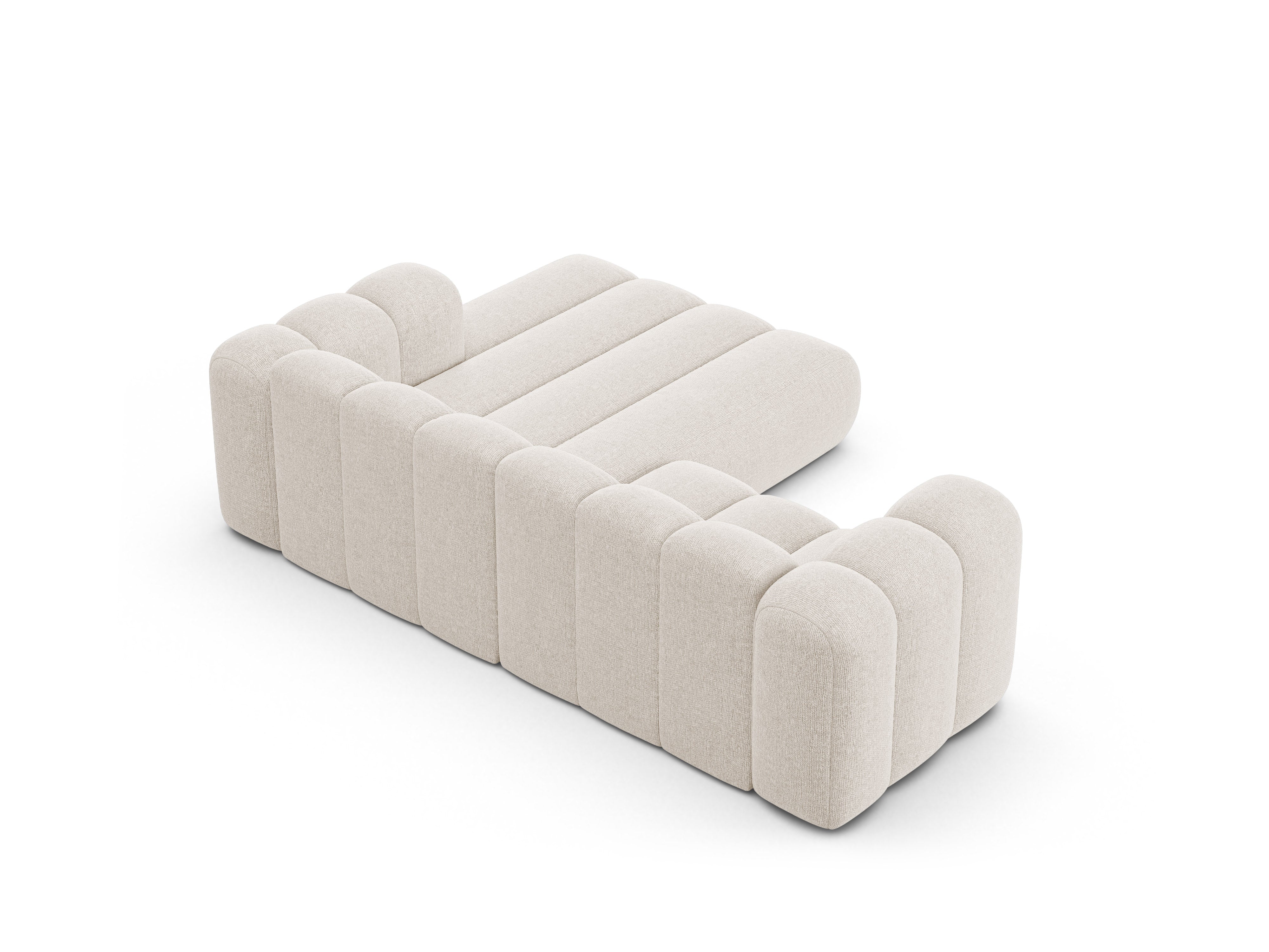 3-sitziger rechter Ecksofa LUPINE hellbeige Chenille
