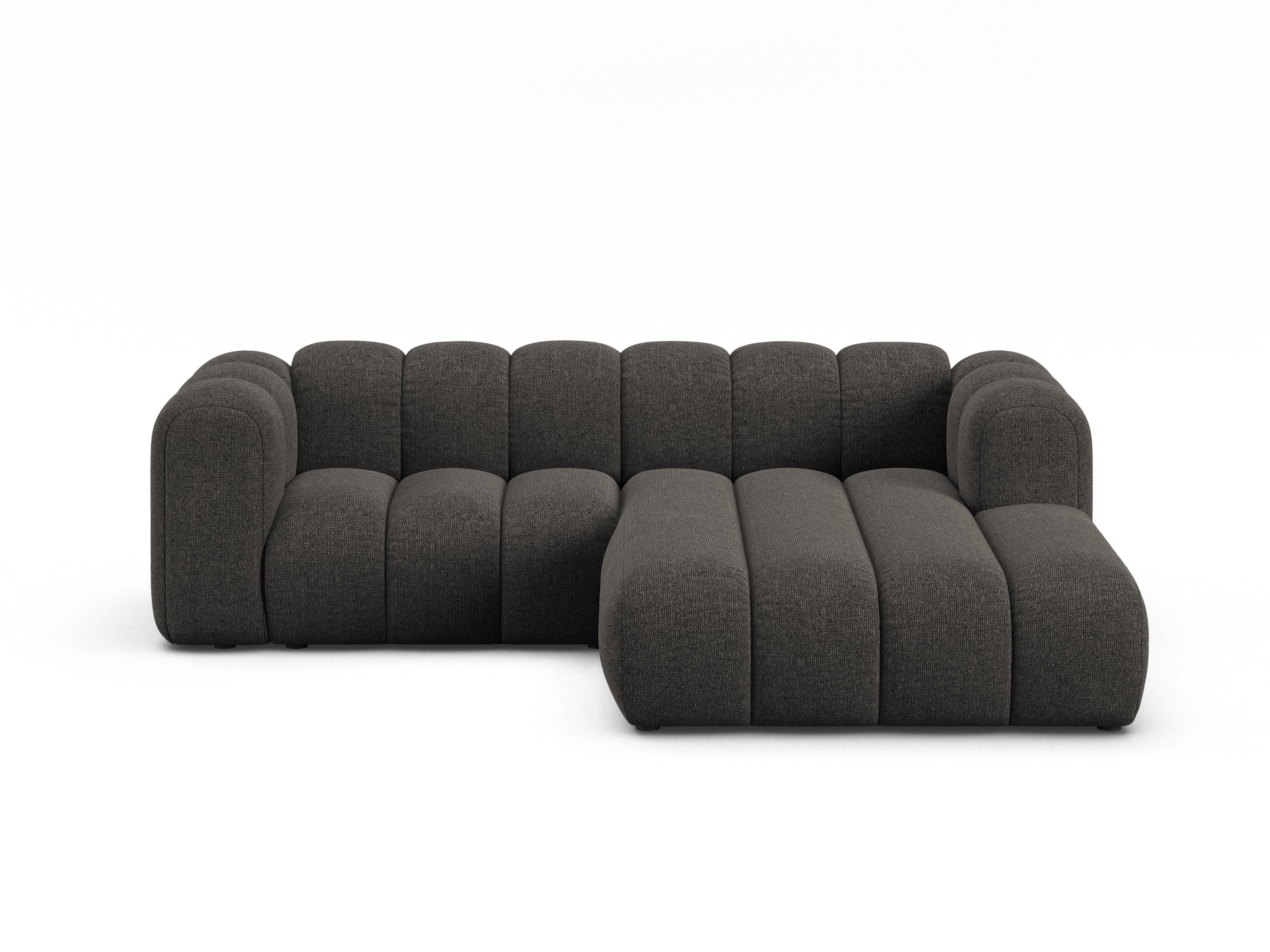 3-sitziger rechter Ecksofa LUPINE graues Chenille