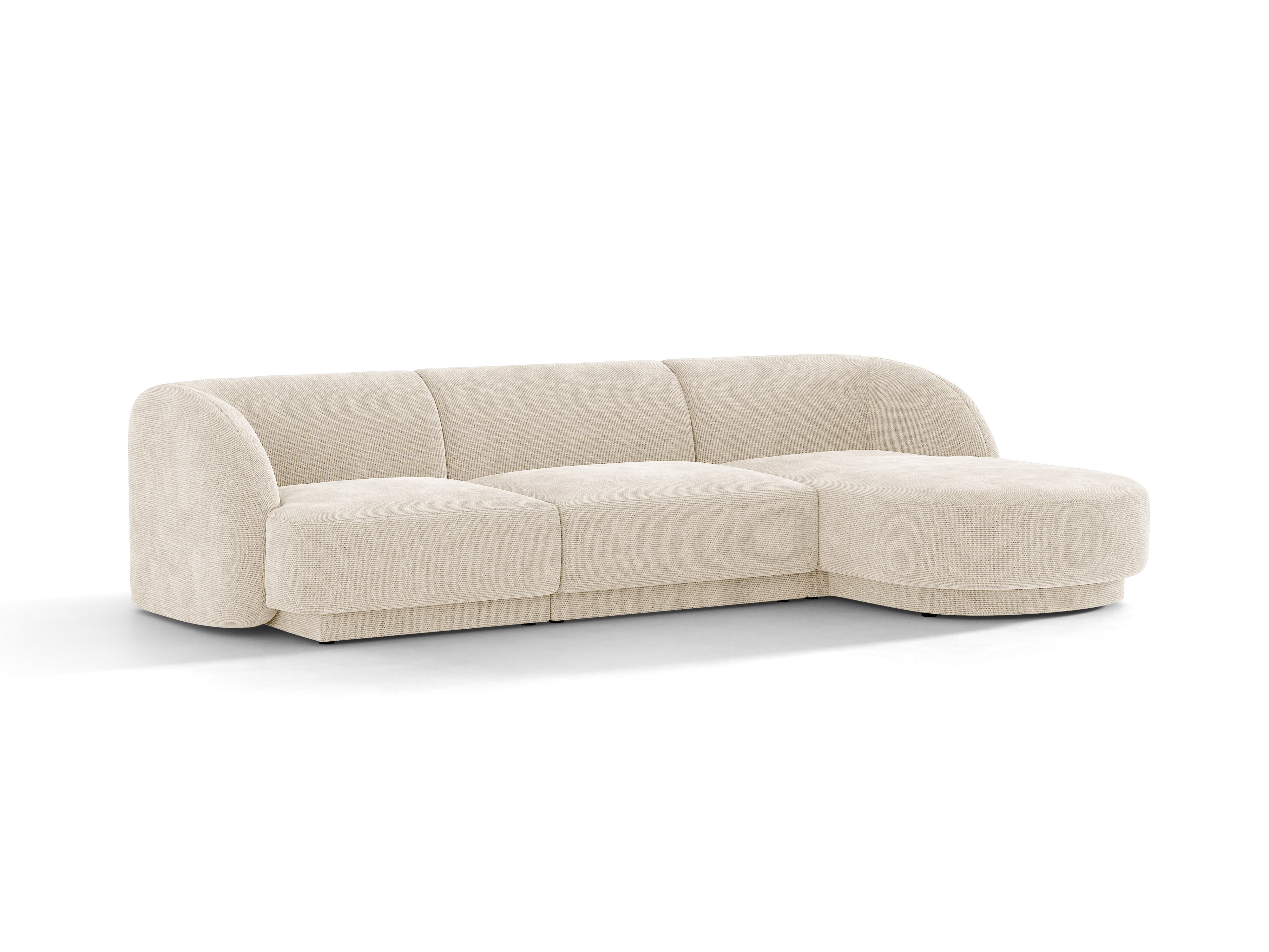 Narożnik 4-osobowy prawostronny MILEY kość słoniowa szenil – sofa narożna