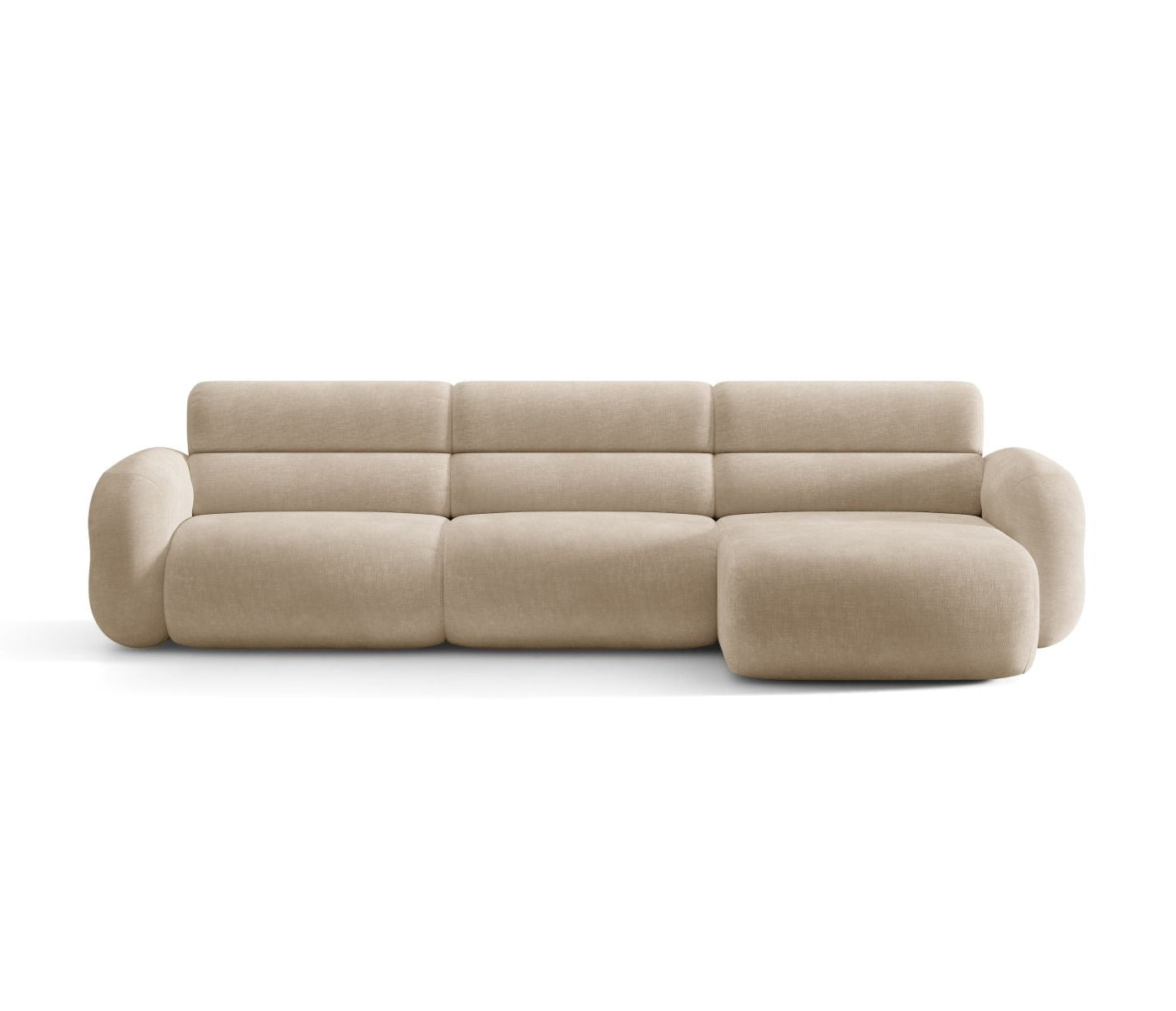 Rechthoekige NEO hoekbank in beige chenille