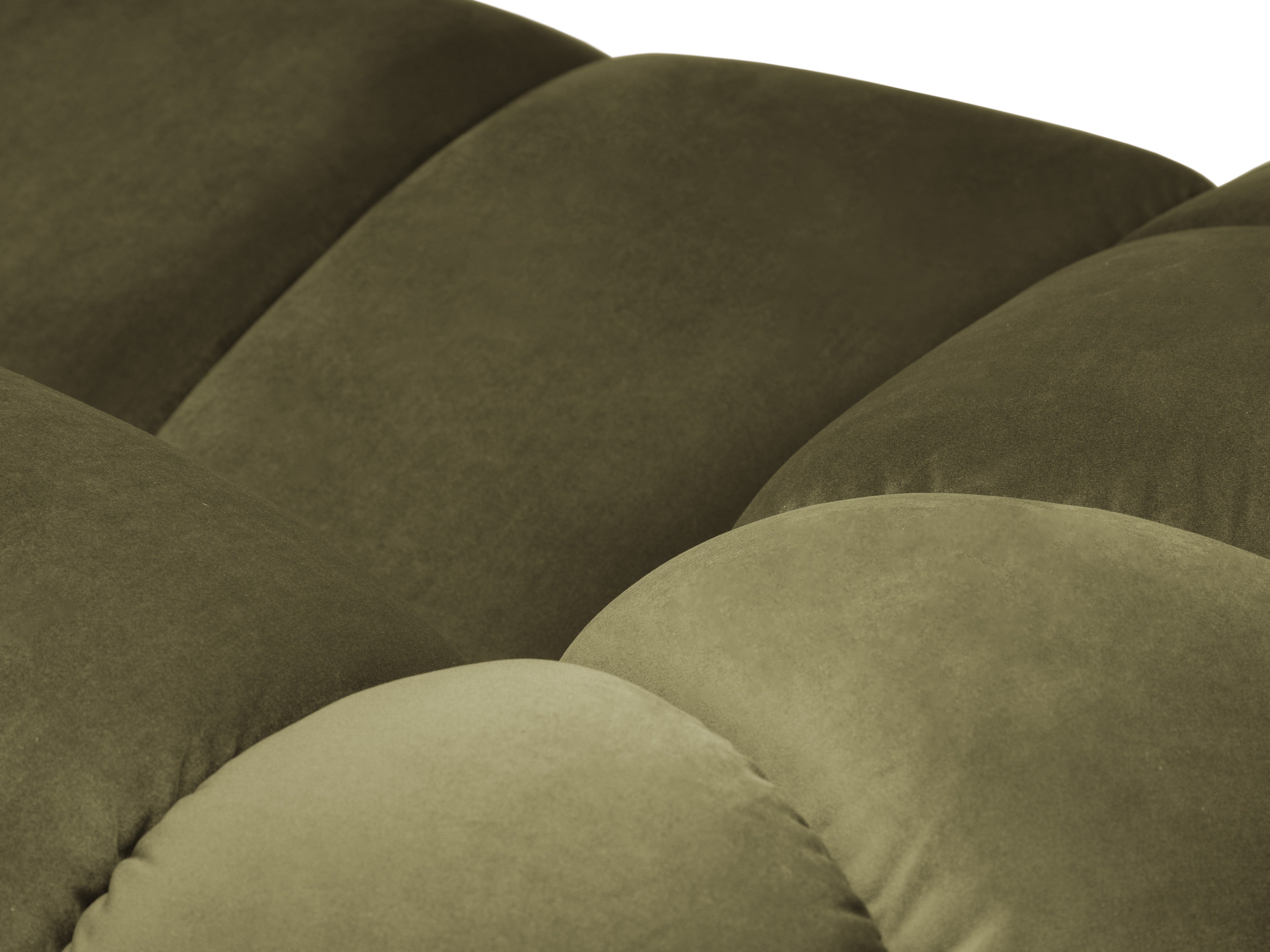 Groene fluwelen hoekbank voor 4 personen rechts DIANA